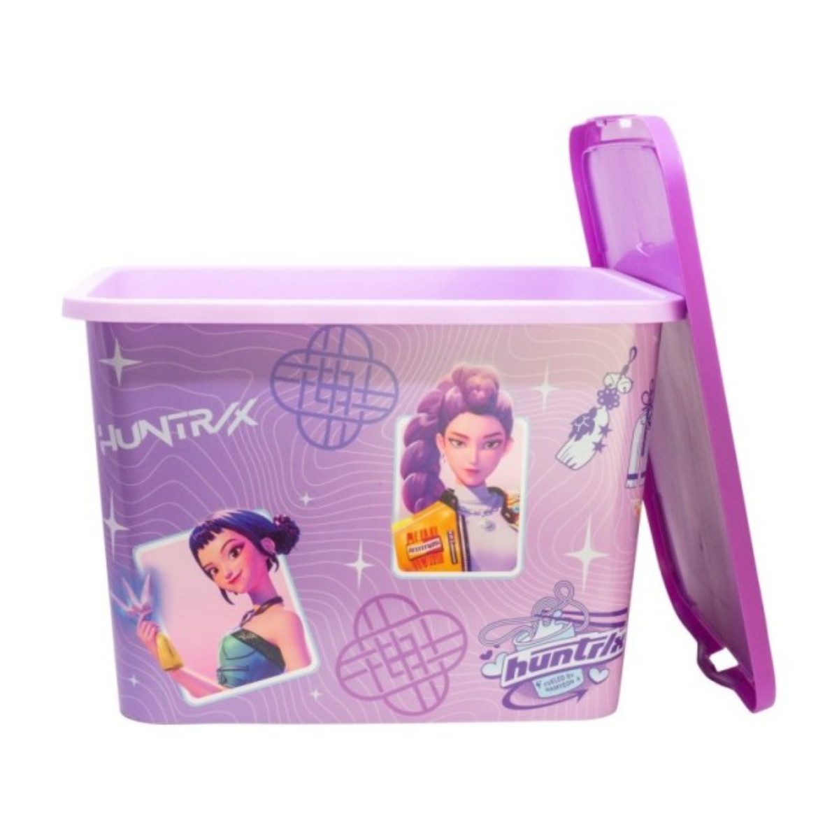 K-Pop Demon Hunters Aufbewahrungsbox HUNTRIX 23 L Klickbox Ordnungsbox Violet für Kinderzimmer und Zuhause (Set) – Bild 3 von 5
