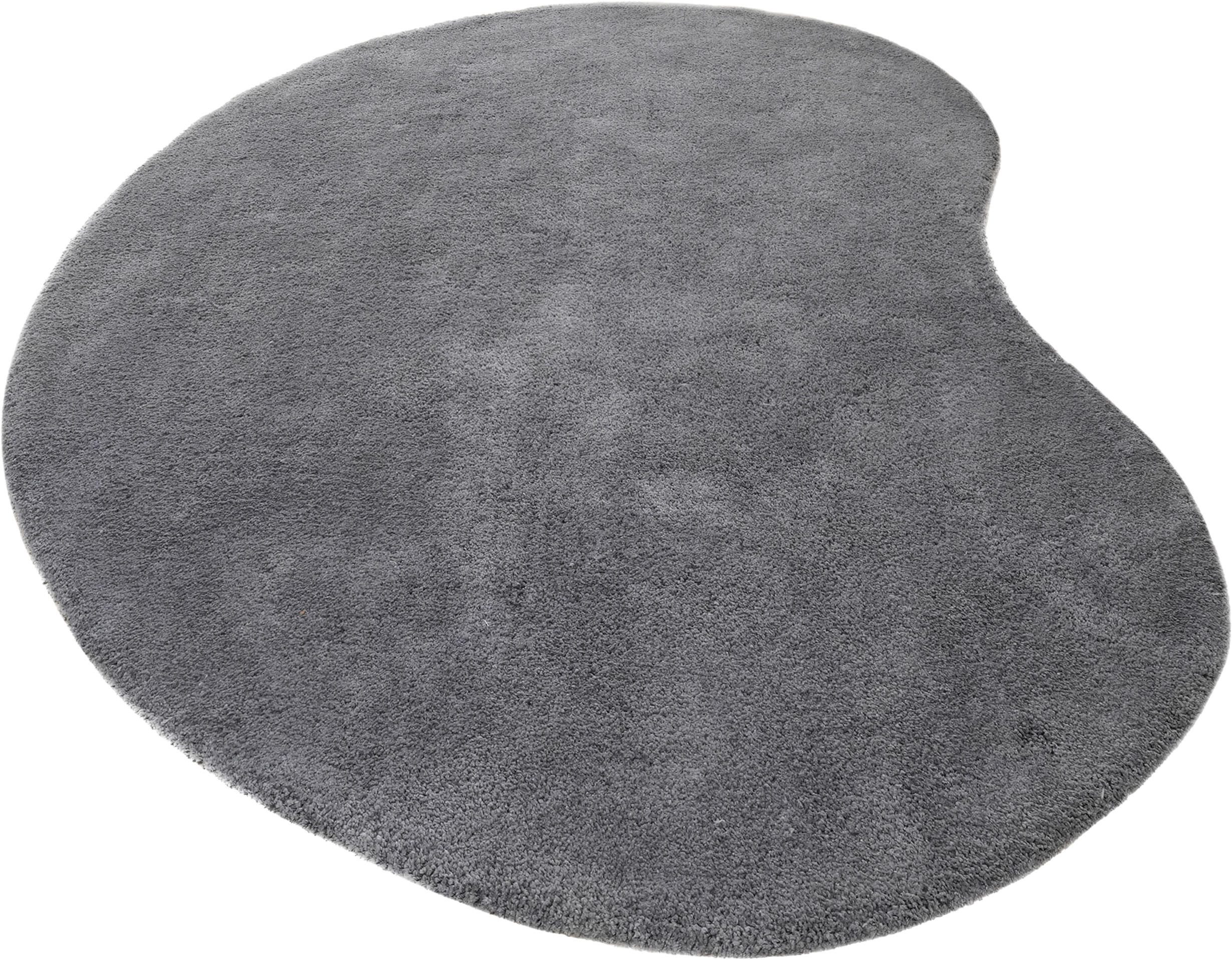 LeGer Home by Lena Gercke Hochflor-Teppich Halrum, einfarbig, besondere Form, modern, U-förmig, Höhe: 25 mm, organische Form, bean shape, kuschelig, Wohnzimmer, Schlafzimmer