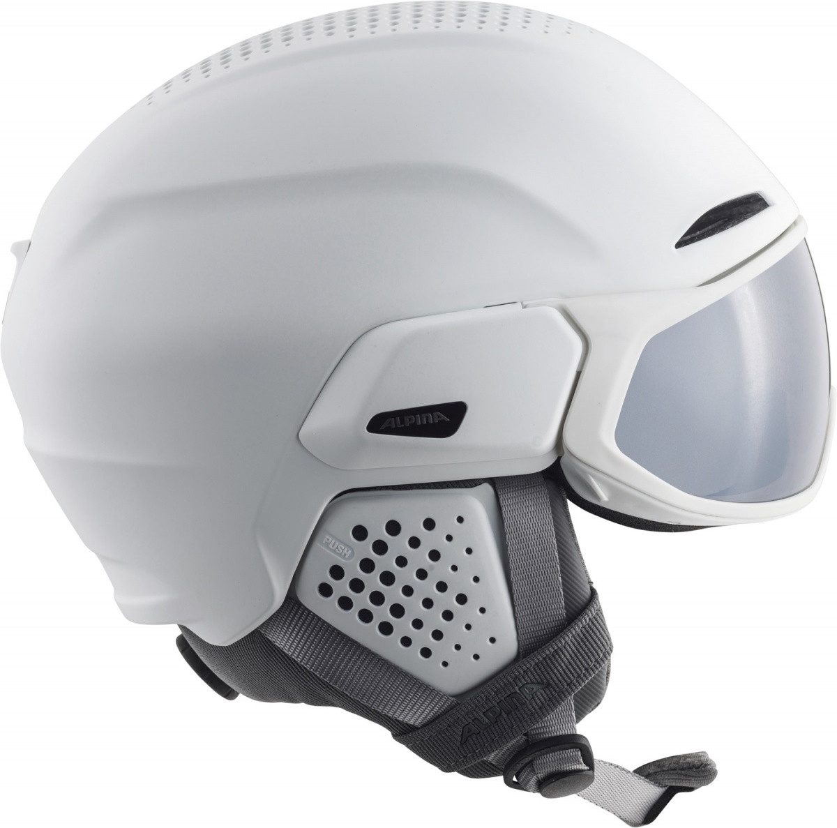 Alpina Sports Skihelm Alpina ALTO V Skihelm Snowboardhelm mit Visier white matt A9238