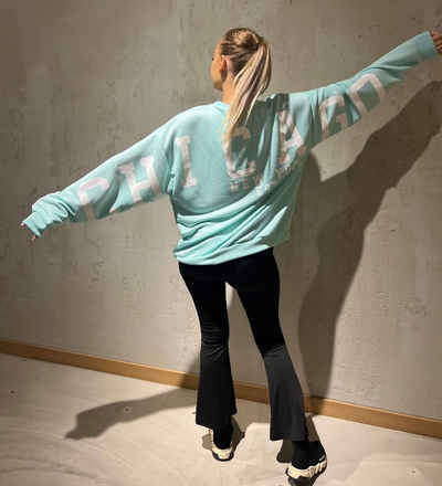 Worldclassca Longsweatshirt Worldclassca Oversized Sweatshirt CHICAGO Langarmshirt Oberteil Pulli