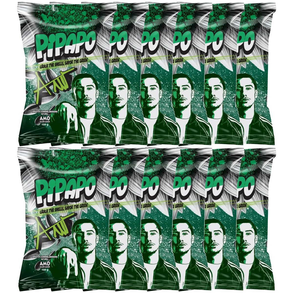 PIPAPO Knabberei, Pipapo AMO Geröstete Sonnenblumenkerne Neutral grün 100g 12er Pack
