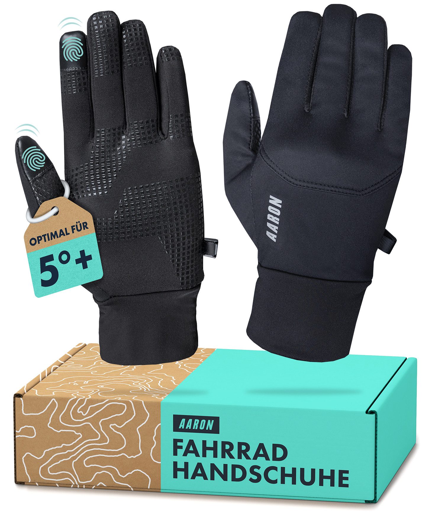 AARON Fahrradhandschuhe Gloves Fahrrad rutschfest touchscreenfähig Damen Herren MTB Trekking