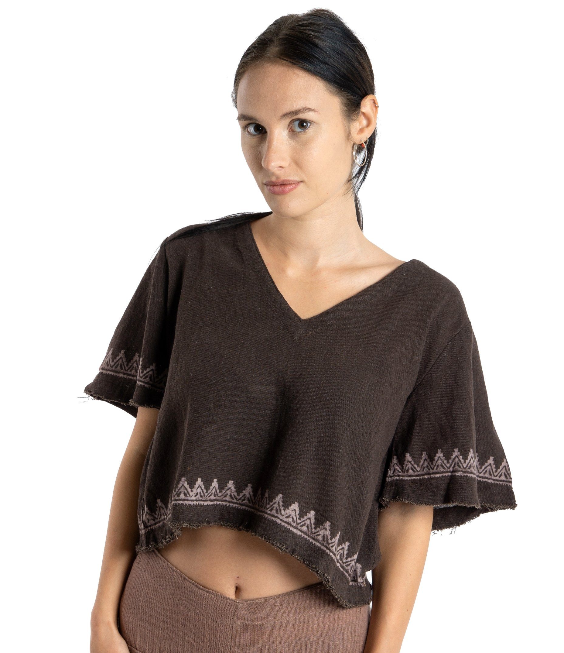 Guru-Shop T-Shirt Weites Top mit handgefertigtem günstig online kaufen