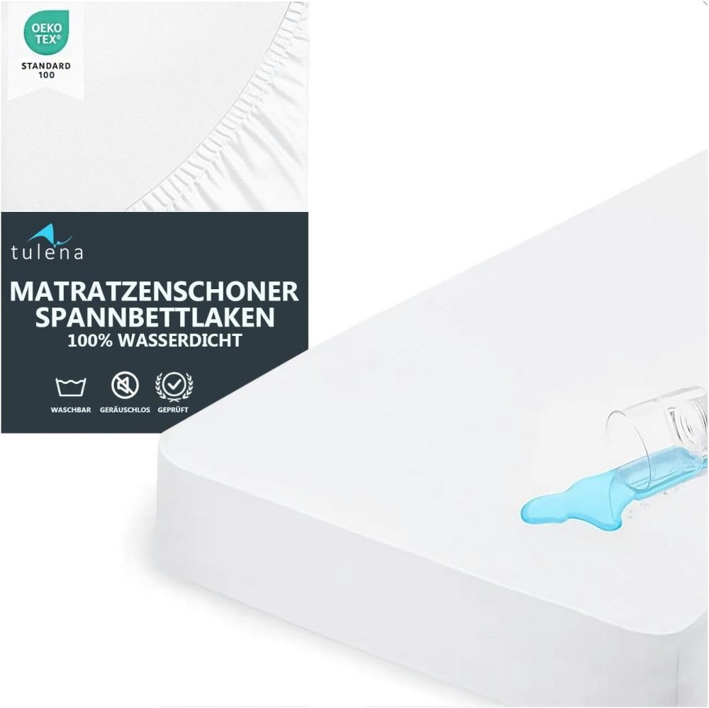 Matratzenschoner Wasserdichter Spannbettlaken Waschbar Matratzenauflage TULENA, Größe 60x120, Jersey – Spannbettlaken, Oeko-TEX Zertifiziert