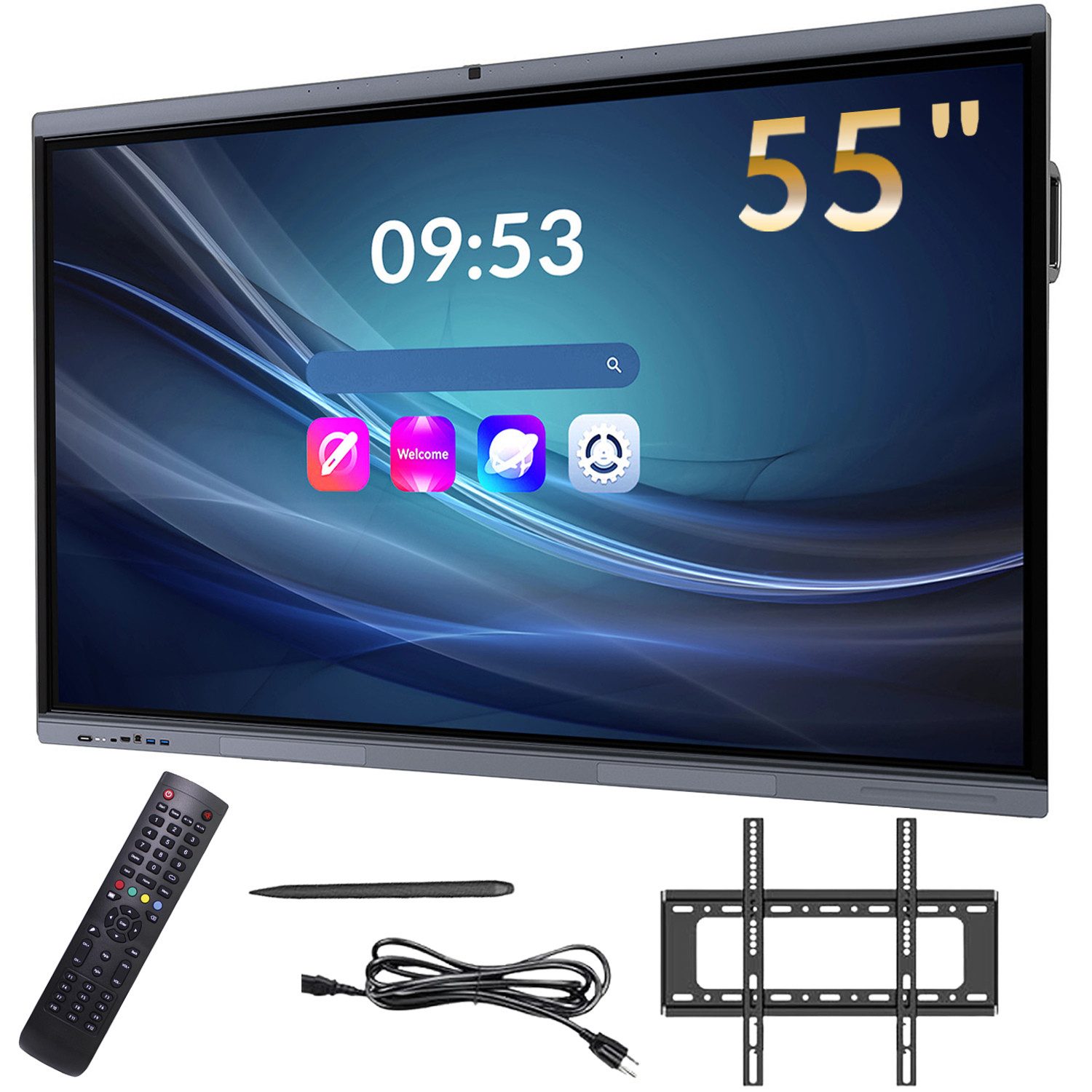 Xoro Memoboard MeetingPad 55 - Interaktives 4k Touchscreen Konferenz Board, Mit integrierter 64 MP Kamera und Mikrofon-Array
