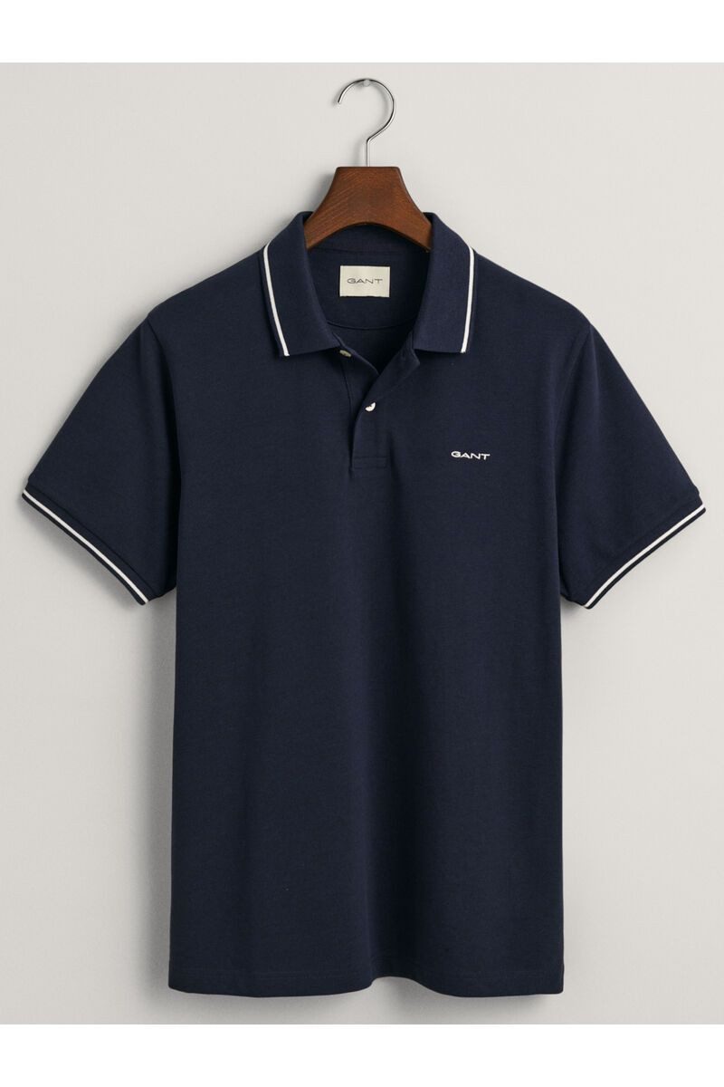 Gant Tipping Piqué Poloshirt Navy - Größe 3XL günstig online kaufen