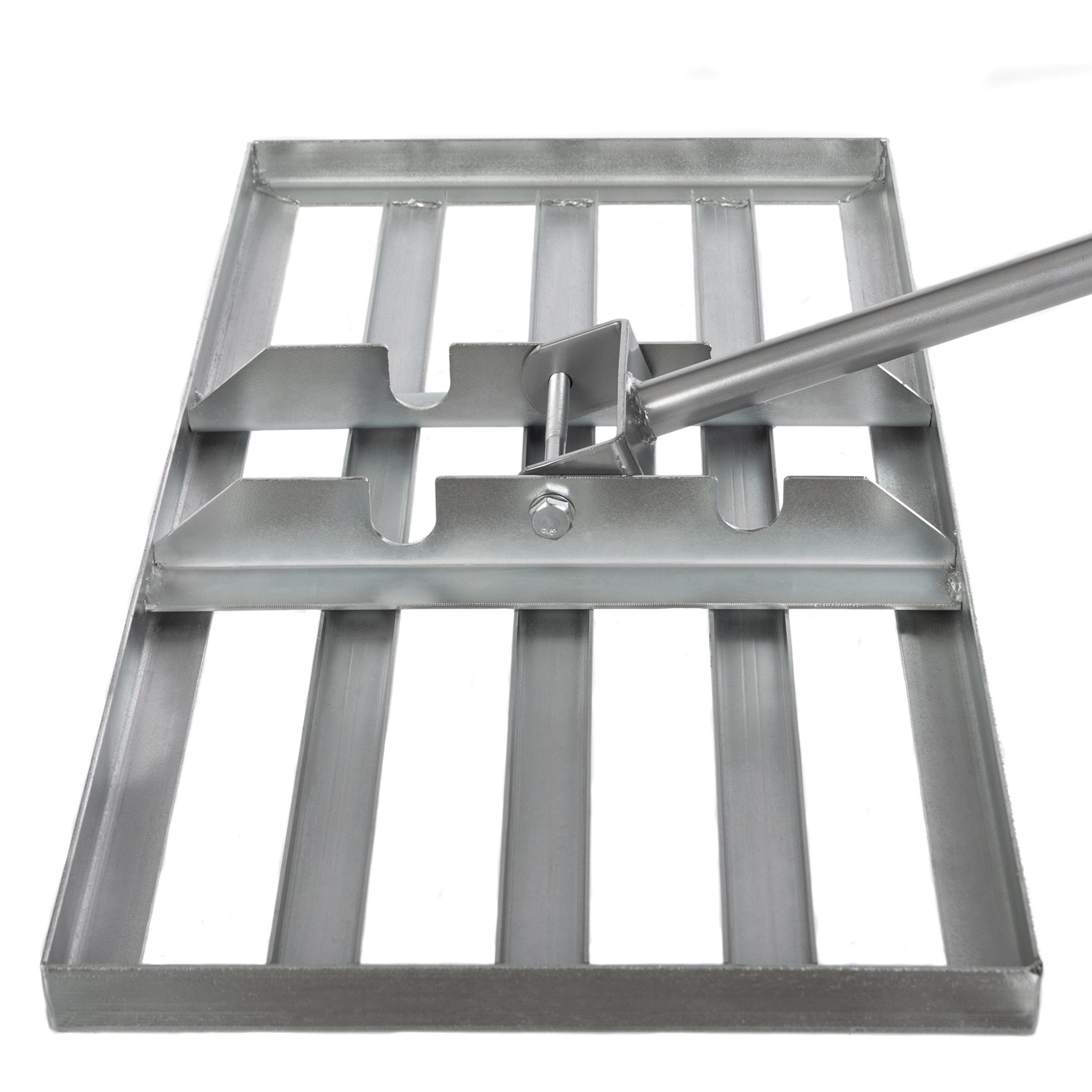 SattesGrün Rasenrechen Profi Rasenrakel Rakel zum Sanden Abziehen, mit 150,00 cm langem Stiel, Levelingrake Flächenebner Leveler Lawnleveling mit Stiel