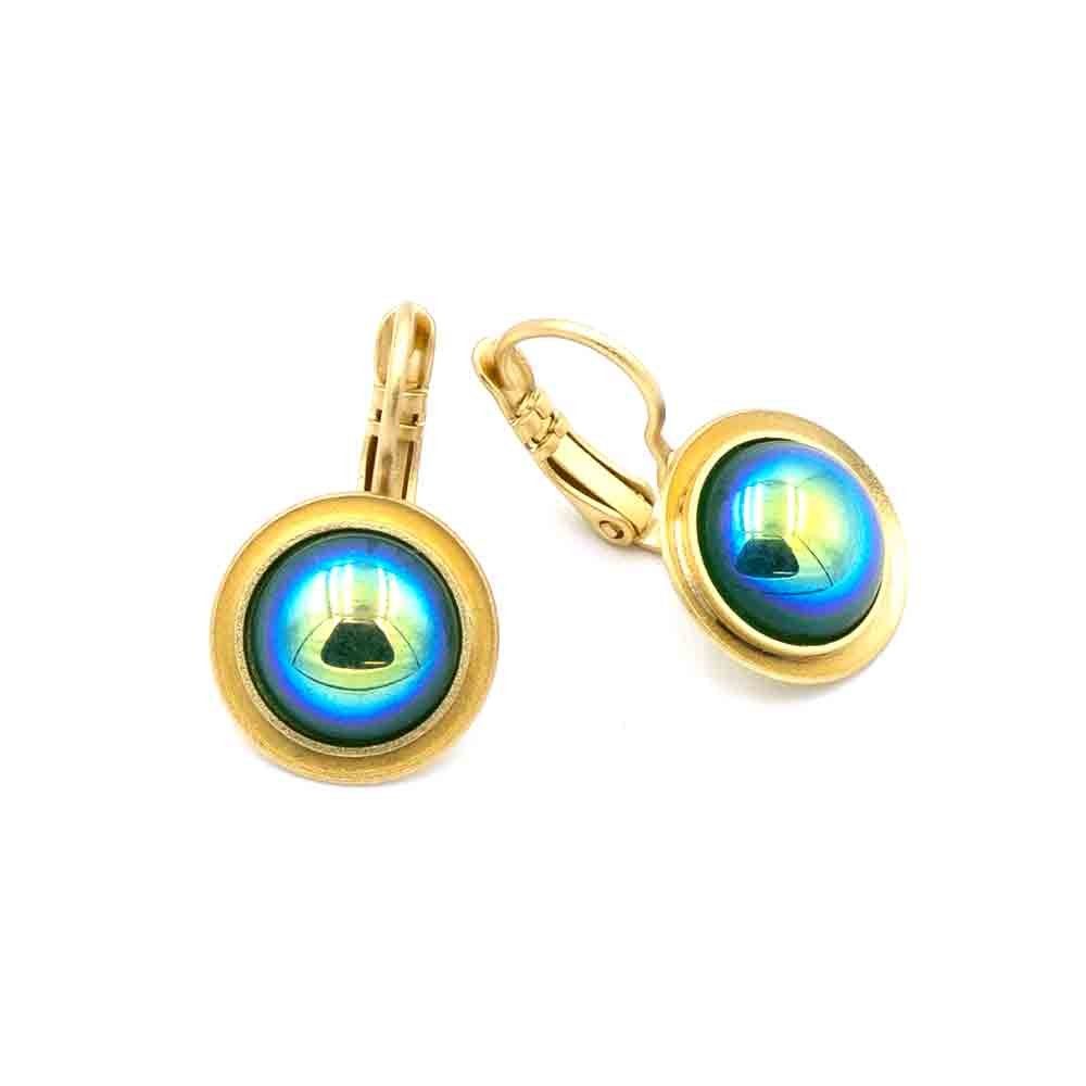 Sergio Engel Paar Ohrhänger Aura (Set, 2-tlg), Manufakturschmuck Ohrhänger mit Brisur und einer AB-Glasperle