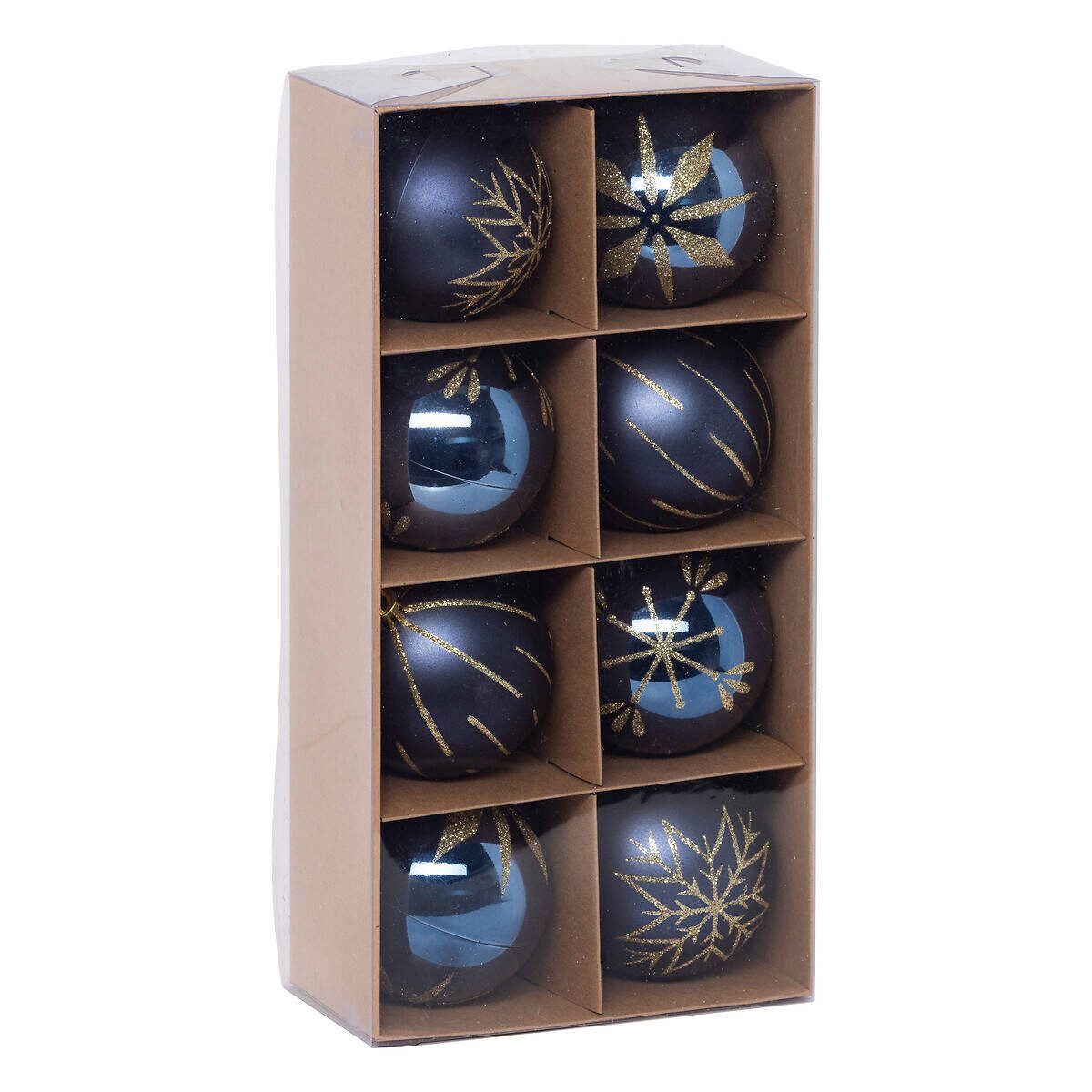 Atmosphera Créateur d'intérieur Weihnachtsbaumkugel Weihnachtskugeln mit goldenen Verzierungen, 8 cm