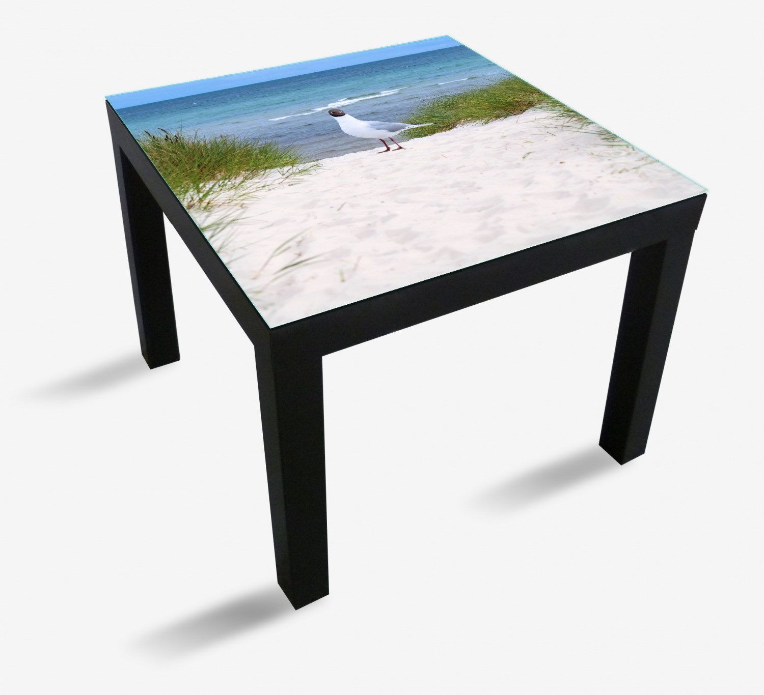 Wallario Tischplatte Möwe auf der Düne (1 St), für Ikea Lack Tisch geeignet