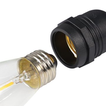 Nettlife LED-Lichterkette Außen 15m Gartenleuchte IP65 Wasserdicht 16-flammig Glühbirnen, 16-flammig, Weihnachtsdekoration