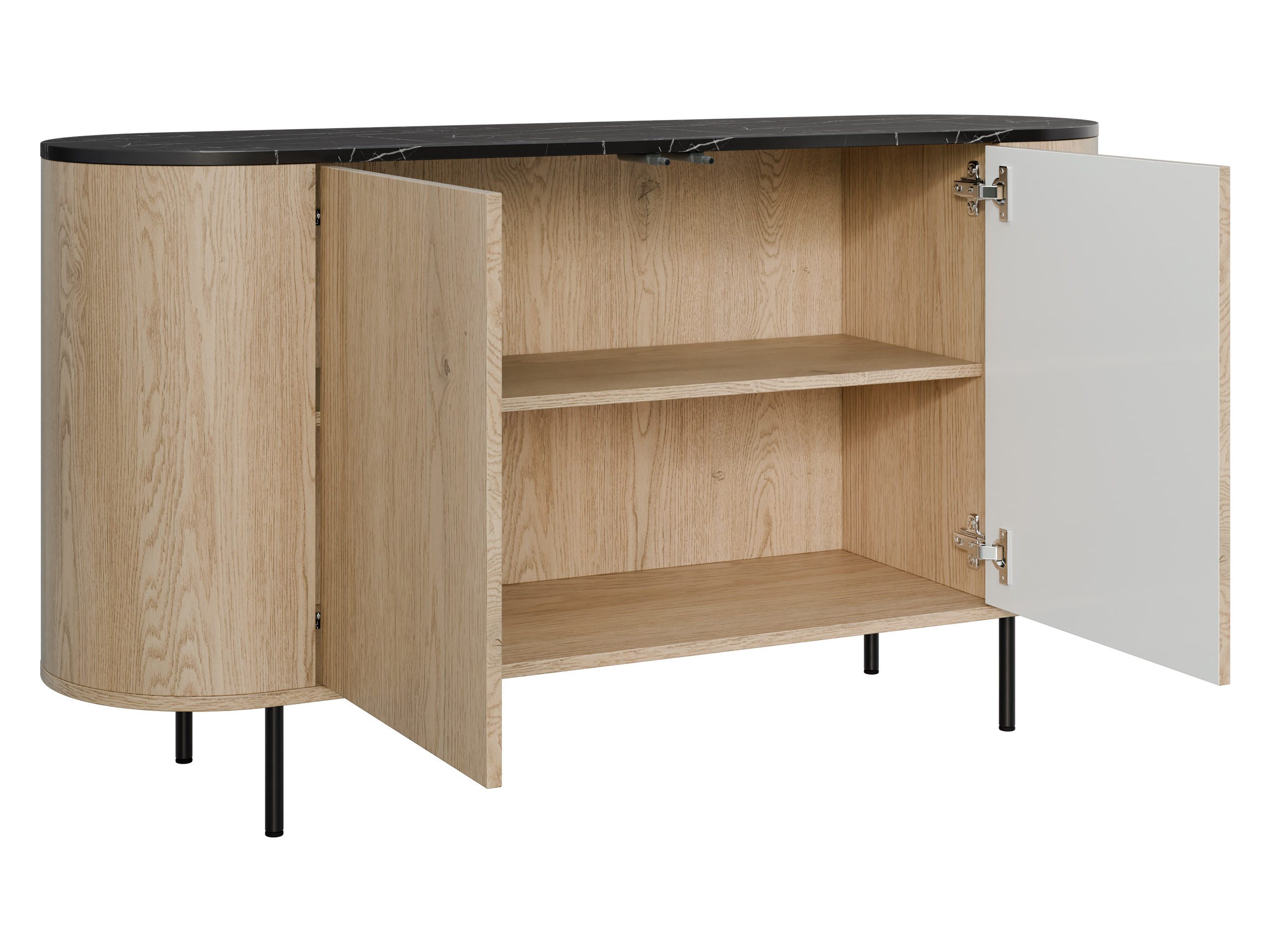MIRJAN24 Kommode Lygrint 140 2D (mit zwei Drehtüren), 139x40x75 cm – Bild 3 von 5