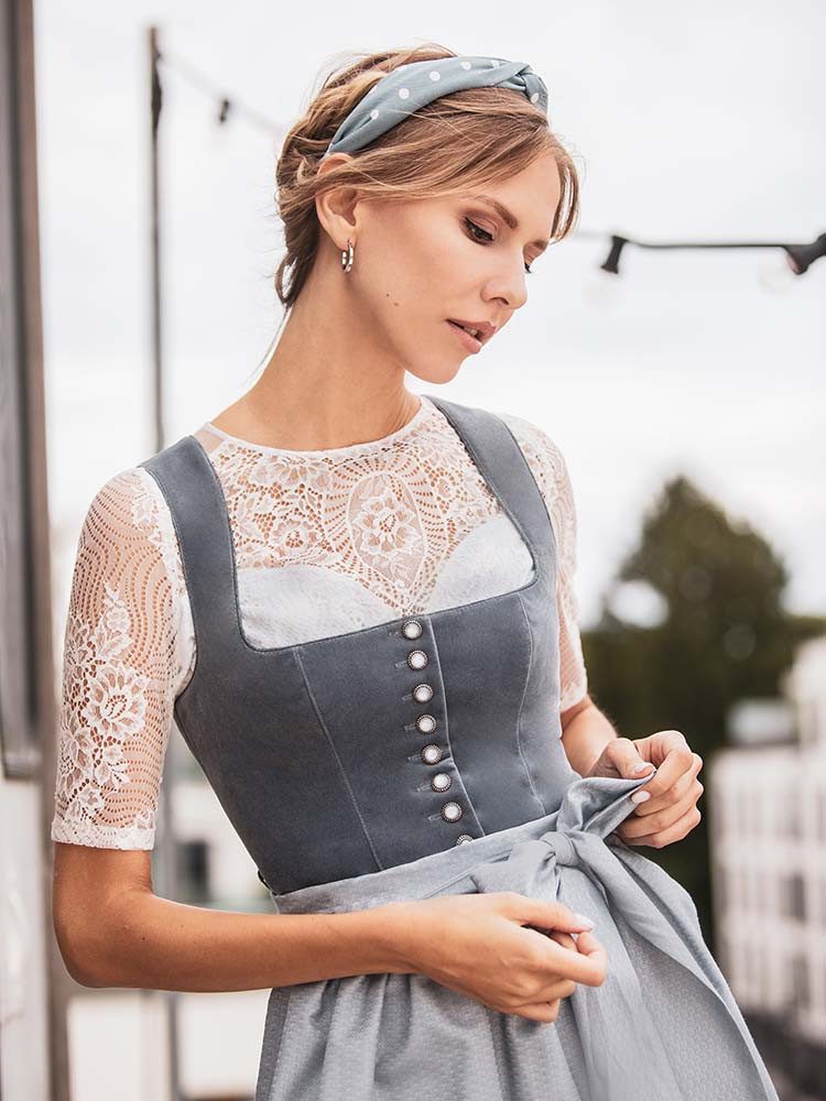 MarJo Dirndl Dirndl Marlene 70cm Länge light denim