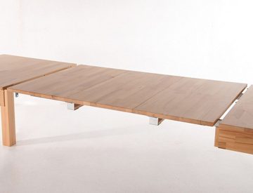 expendio Essgruppe Ramon 3XL, (komplette Tischgruppe, Spar-Set, 5-tlg), Tisch Eiche natur 140(260)x80 cm + Stühle Silvana Loco shark skim