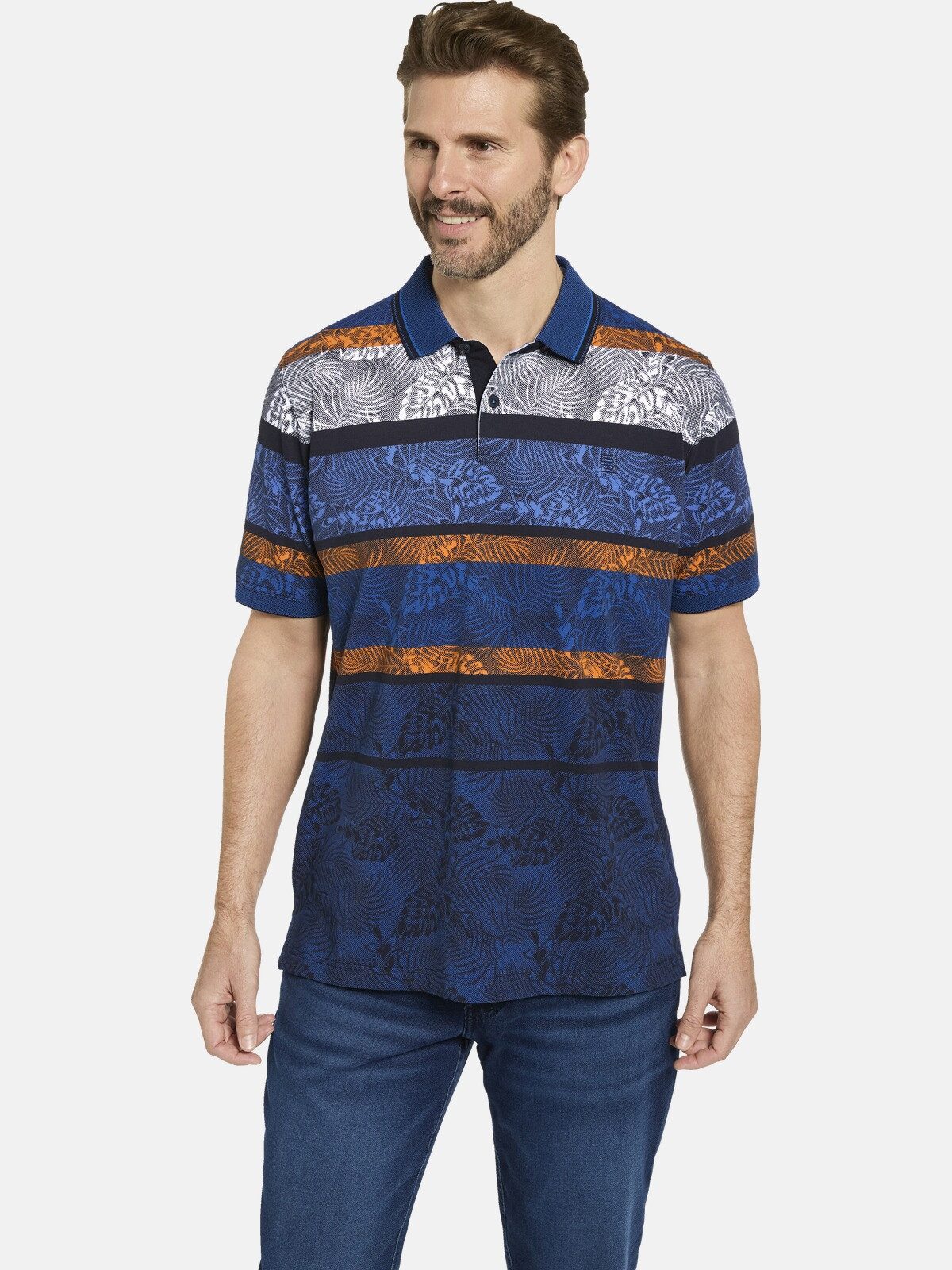 Babista Poloshirt VANETO mit feinem Blätteraufdruck