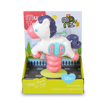 Moni Spielzeug-Musikinstrument Kinder Musikspielzeug Pony, K999-138B verschiedene Melodien Licht schwingt