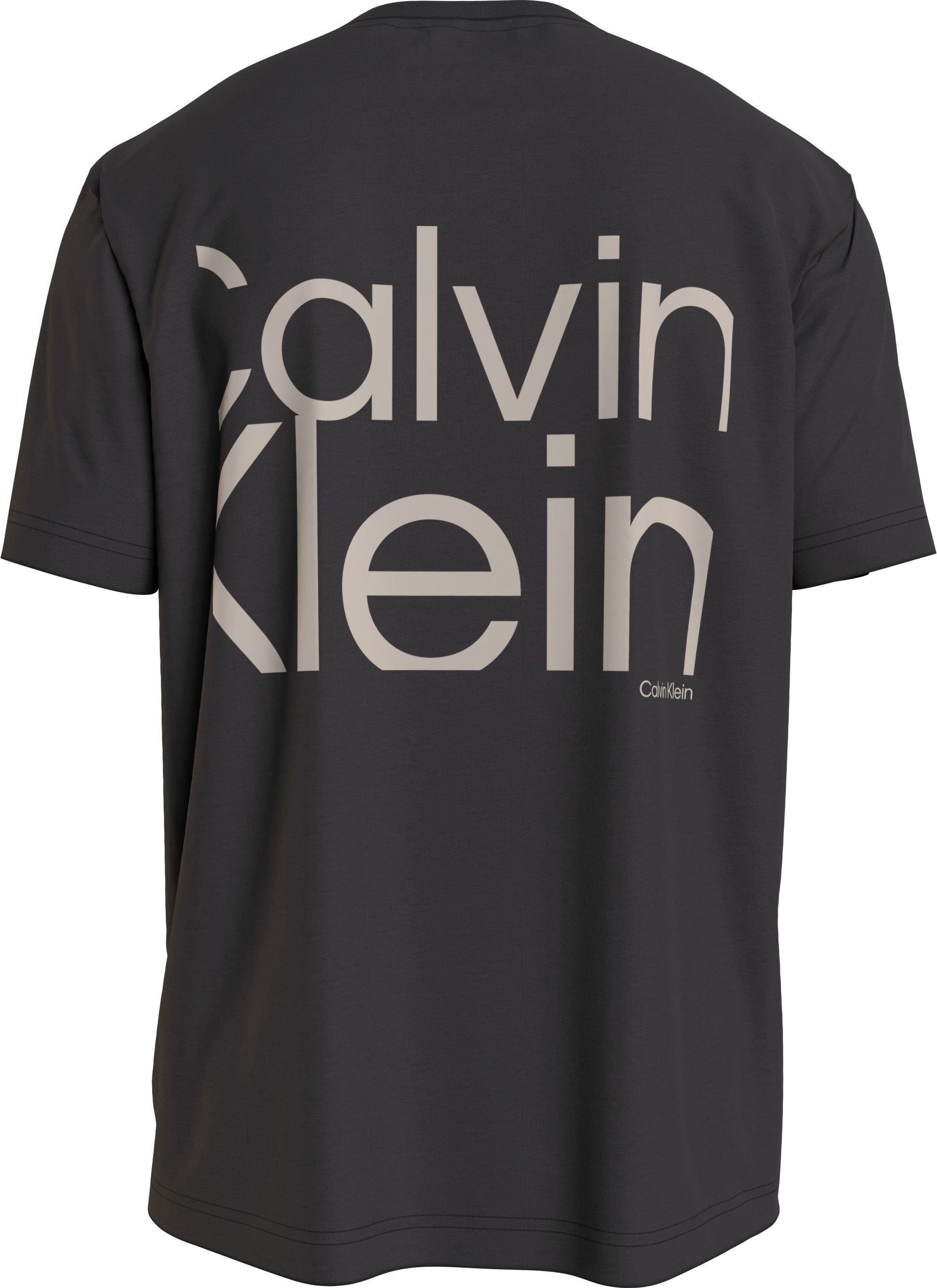 mit auf Big&Tall Klein T-Shirt Calvin Logoschriftzug schwarz Brust der