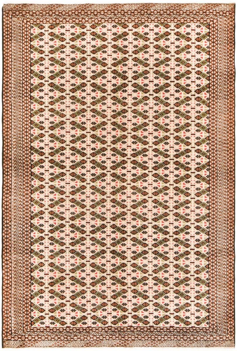 Orientteppich Turkaman 129x192 Handgeknüpfter Orientteppich / Perserteppich, Nain Trading, rechteckig, Höhe: 6 mm