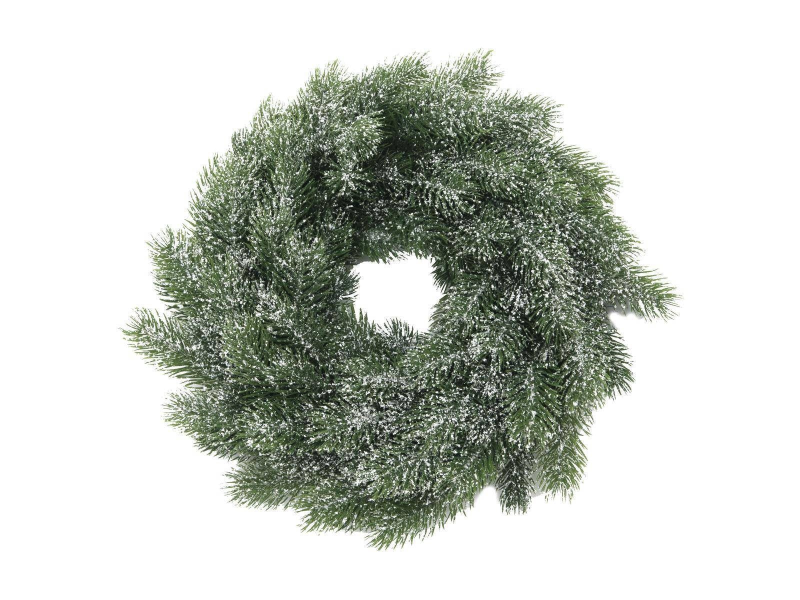 artplants Adventskranz Deko Tannen Kranz, PE Nadeln, beschneit, Ø 45cm - Künstlicher Kranz