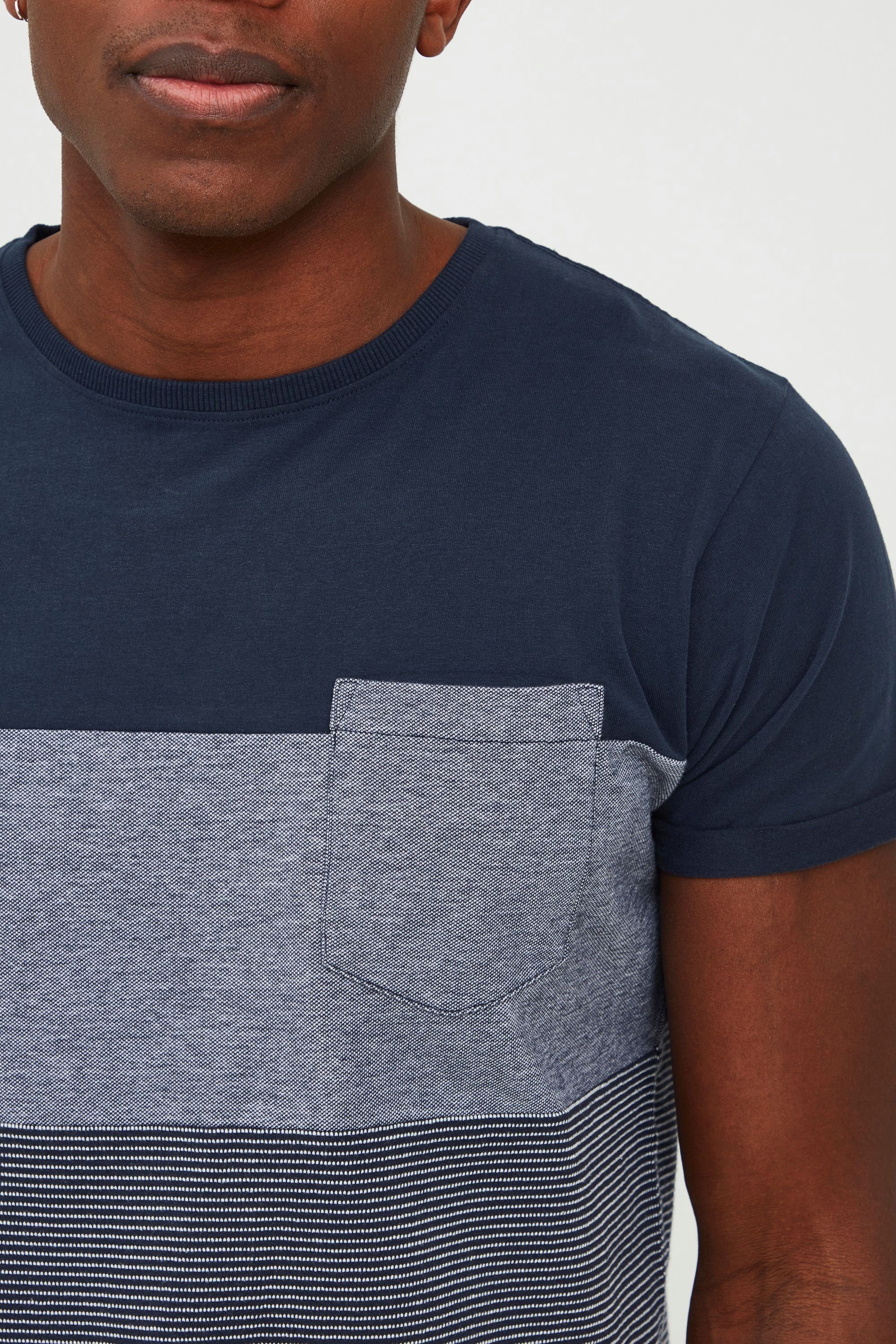 Indicode T-Shirt T-Shirt im Navy Colorblock-Look IDMorler (400)