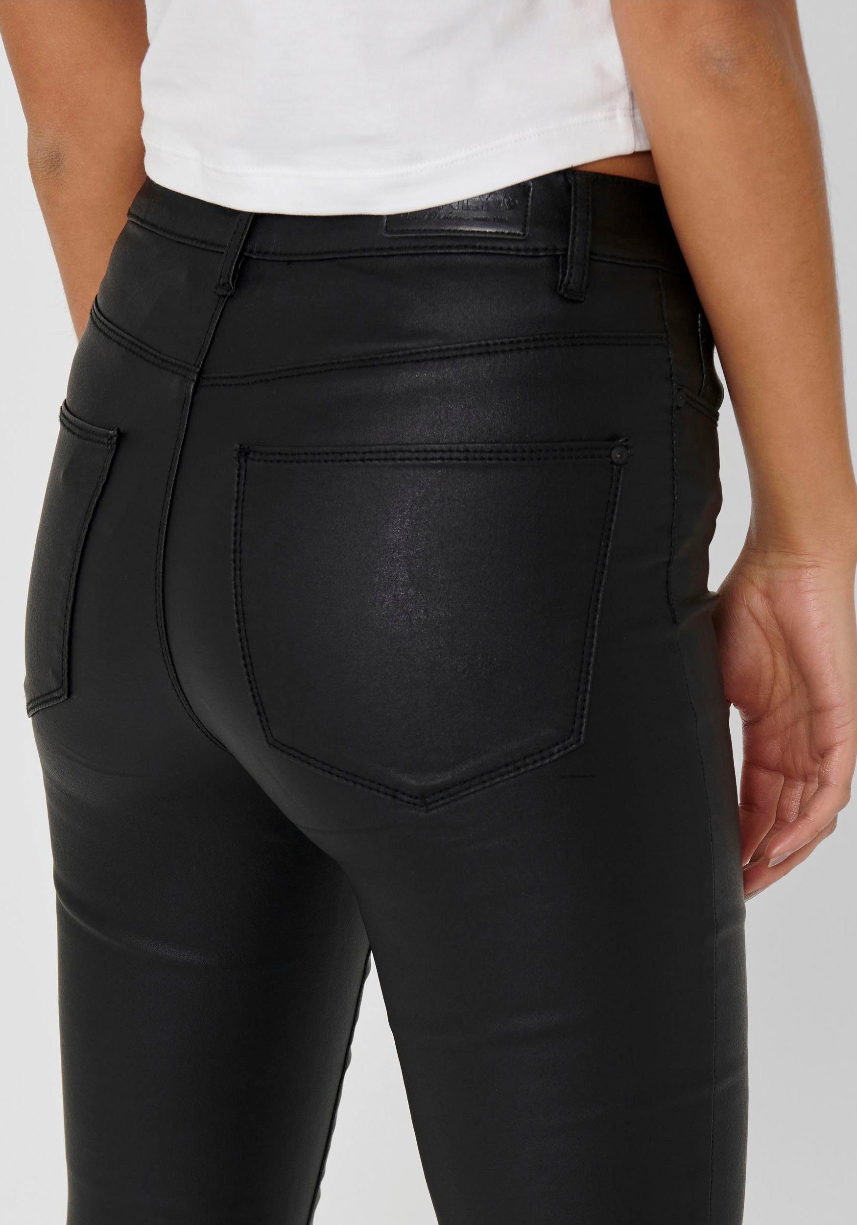ONLY Lederimitathose ONLANNE K MID WAIST COATED PNT NOOS – Bild 5 von 5