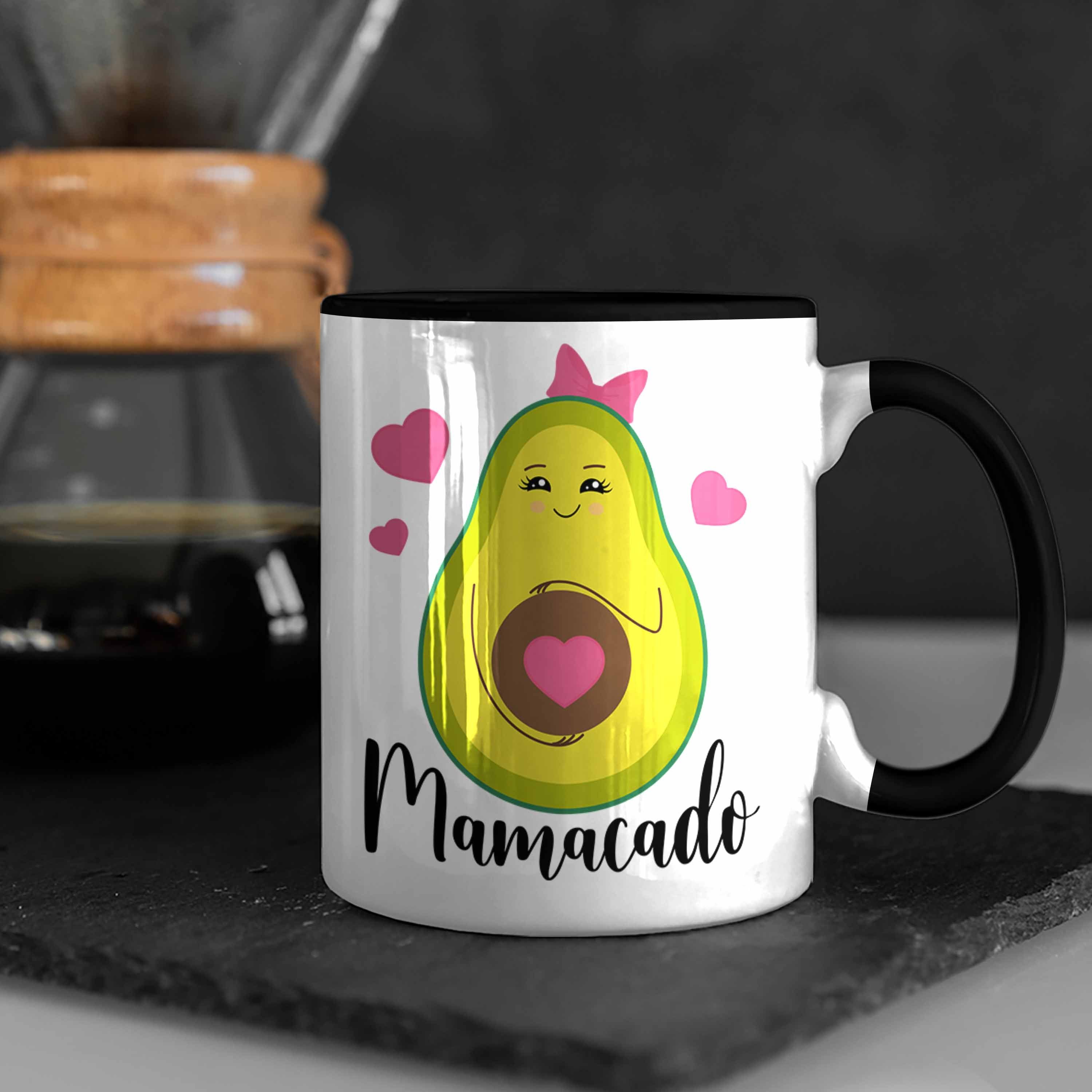 Tasse - Trendation Trendation Geschenkidee Schwarz Avokado Verkünden Schwangerschaft Mamacado Geschenk Tasse