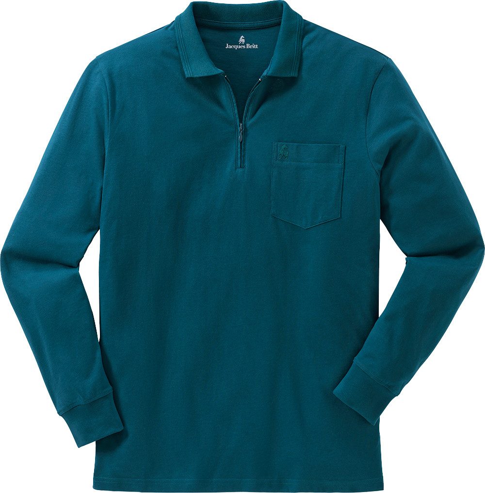 Jacques Britt Langarm-Poloshirt Superweich mit hohem Baumwoll-Anteil