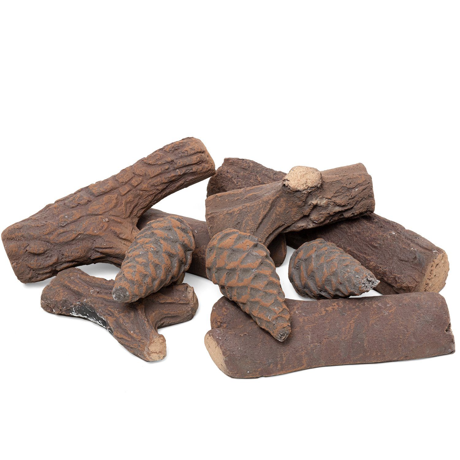 Moritz Leerdose 9-teiliges Keramikholz-Set für Ihren Bio-Ethanol Kamin oder Gelkamin