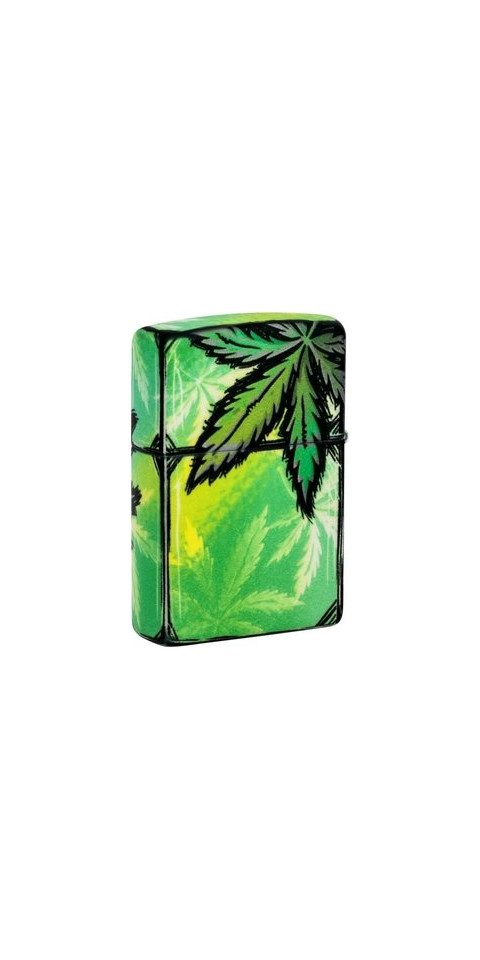 Zippo Feuerzeug ZIPPO Benzinfeuerzeug "540° Glowing Cannabis", color Image, grün (1-St)