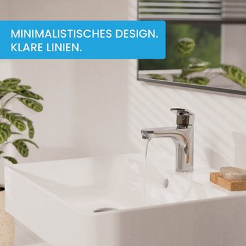 Bächlein Badarmatur Elegante Waschtischarmatur Keila (Stilvolle Badarmatur) Minimalistisches Design - Langlebiger Wasserhahn