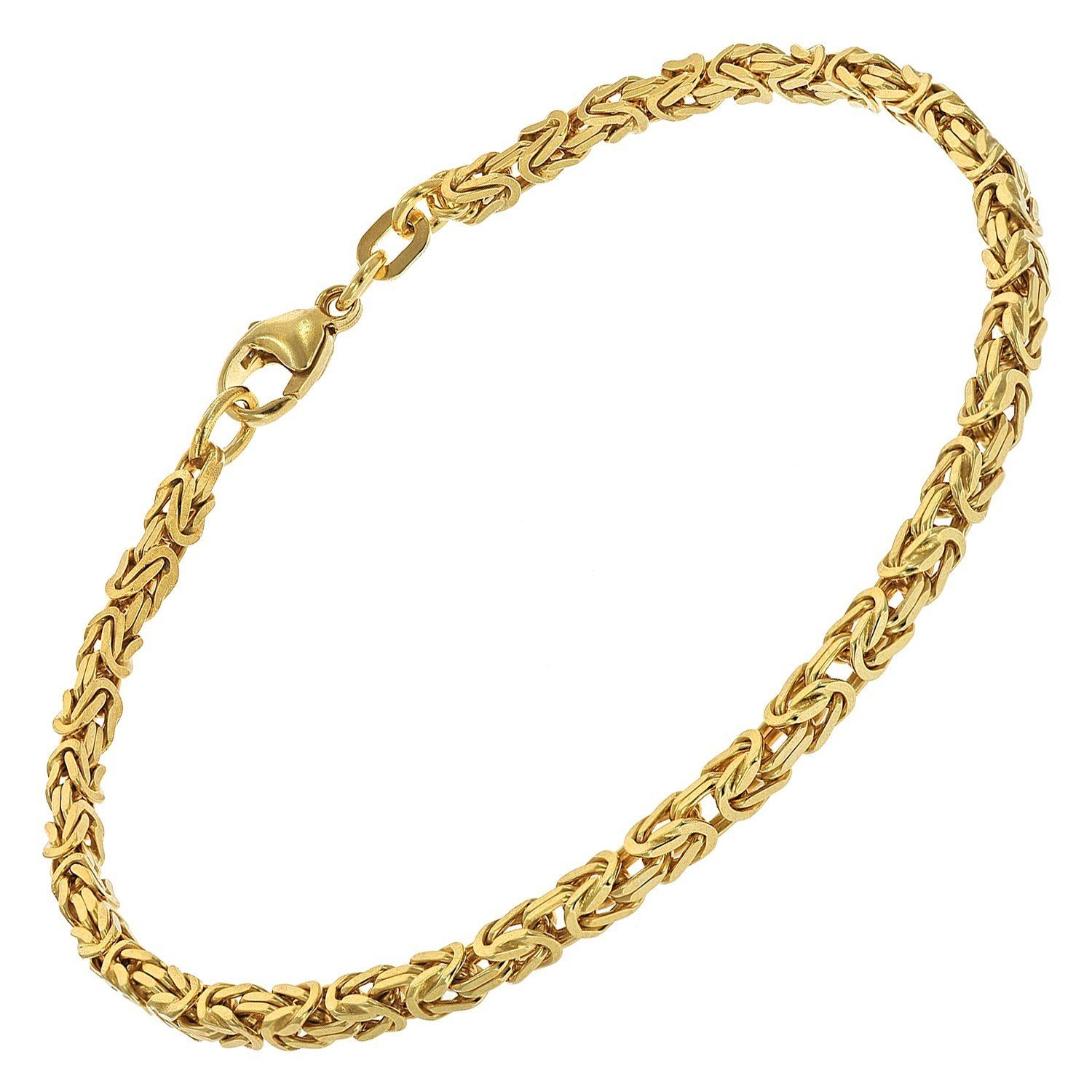 trendor Gliederarmband Königskette Gold auf 925 Silber 2,8 mm Breite
