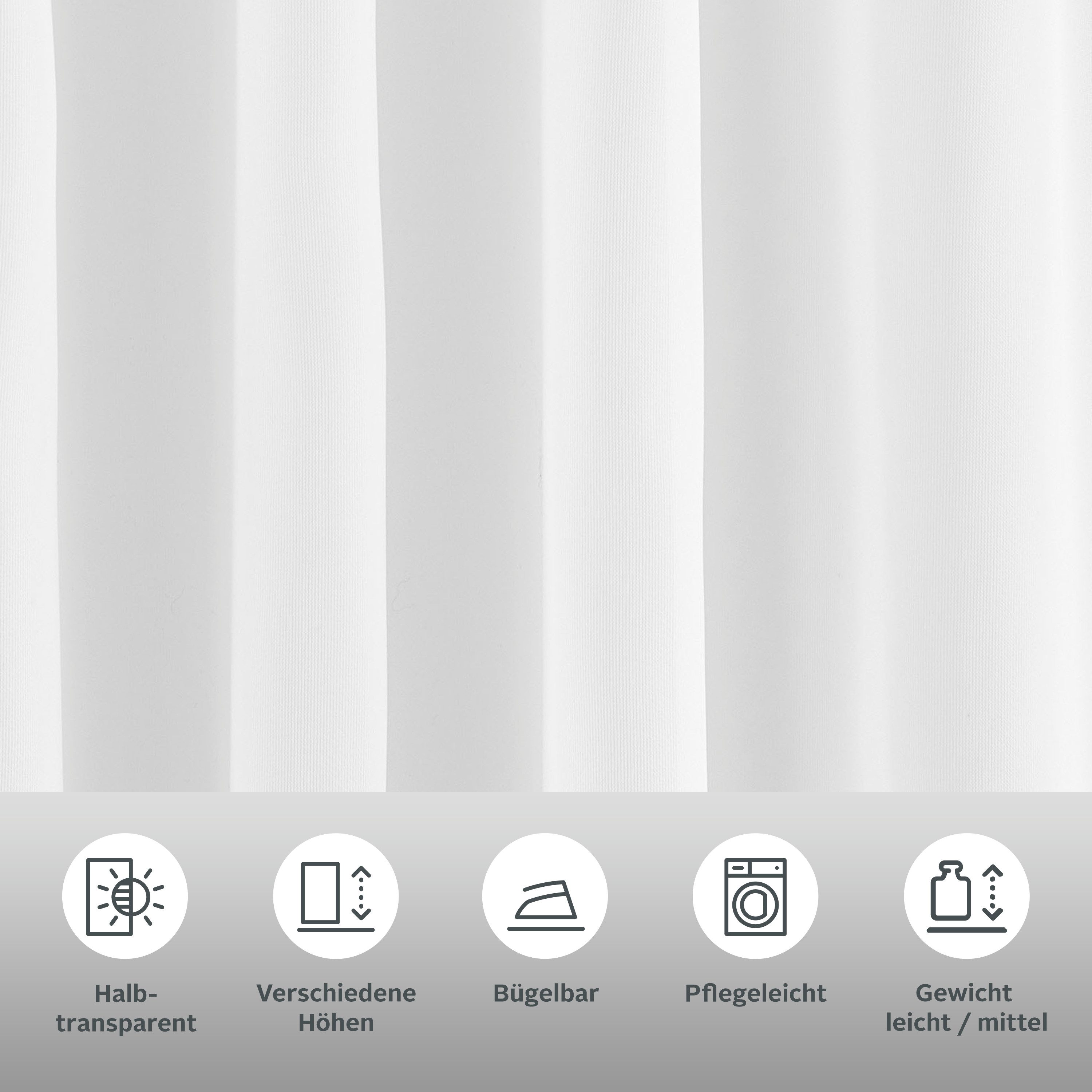 OTTO home Gardine Ari (1 St), Multifunktionsband, halbtransparent, Voile, Bestseller mit 4,5-Sterne-Bewertung