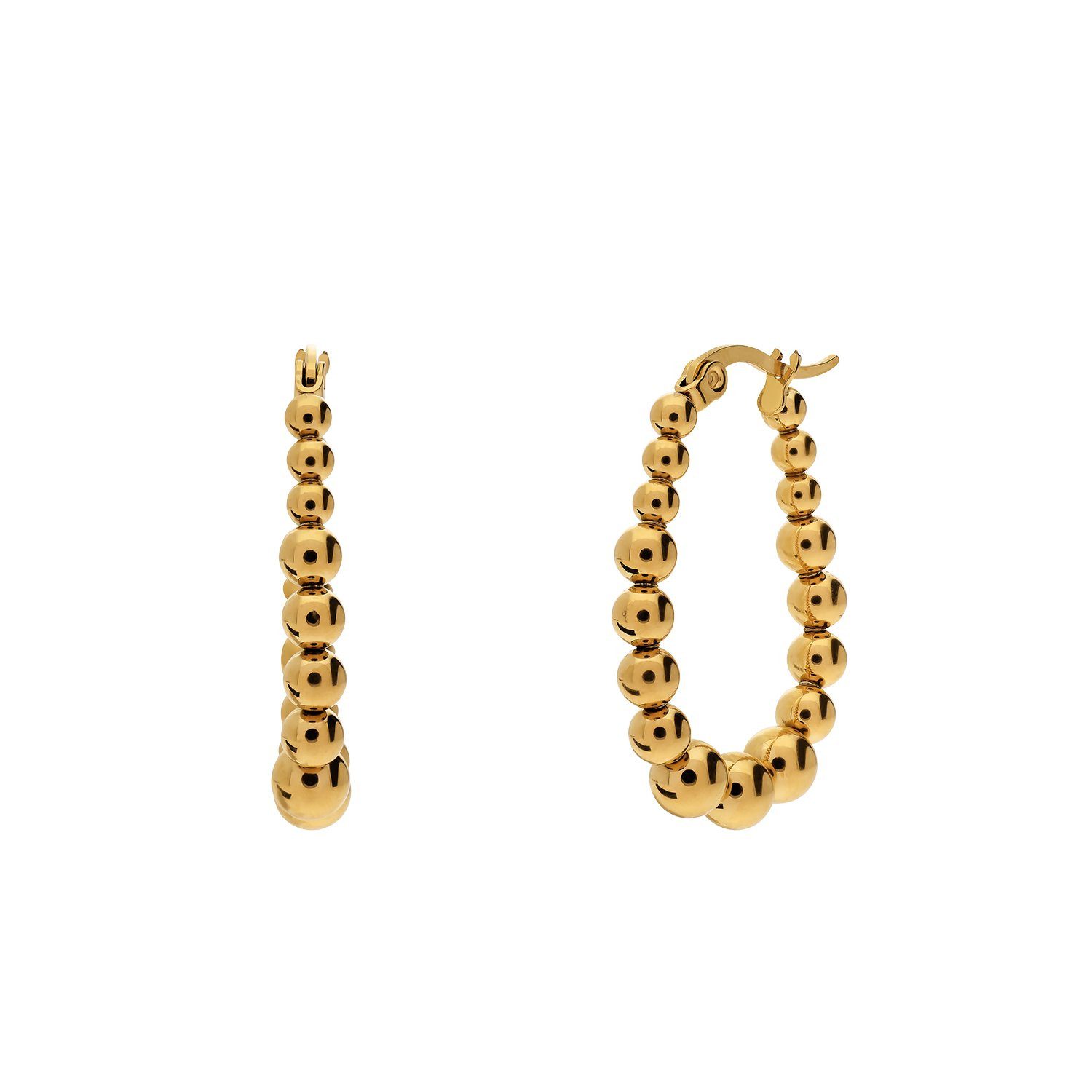 LUCARDI Paar Creolen Ohrring - Stahl - Gold - Damen