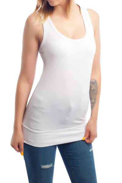 Bongual Ringertop Damen Tanktop Trägertop Sommertop Ringerrücken