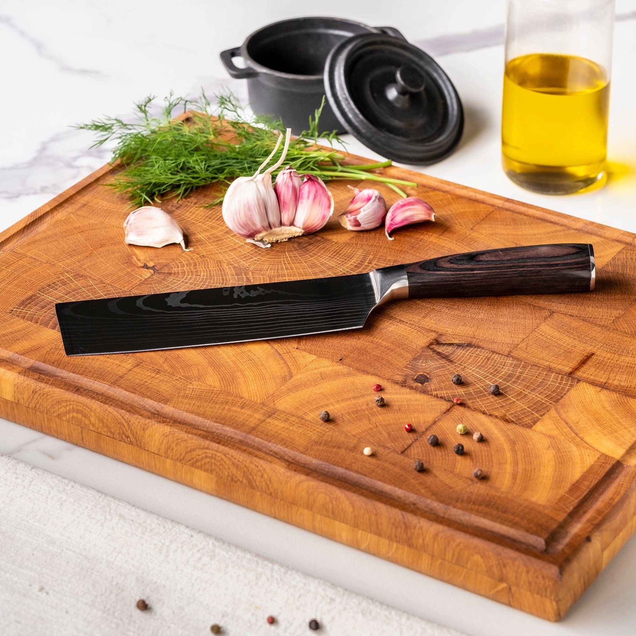 Shinrai Japan Messer-Set 7-teiliges Küchenmesser Set ins Japanisches - bis Detail Messer, Handgefertigt