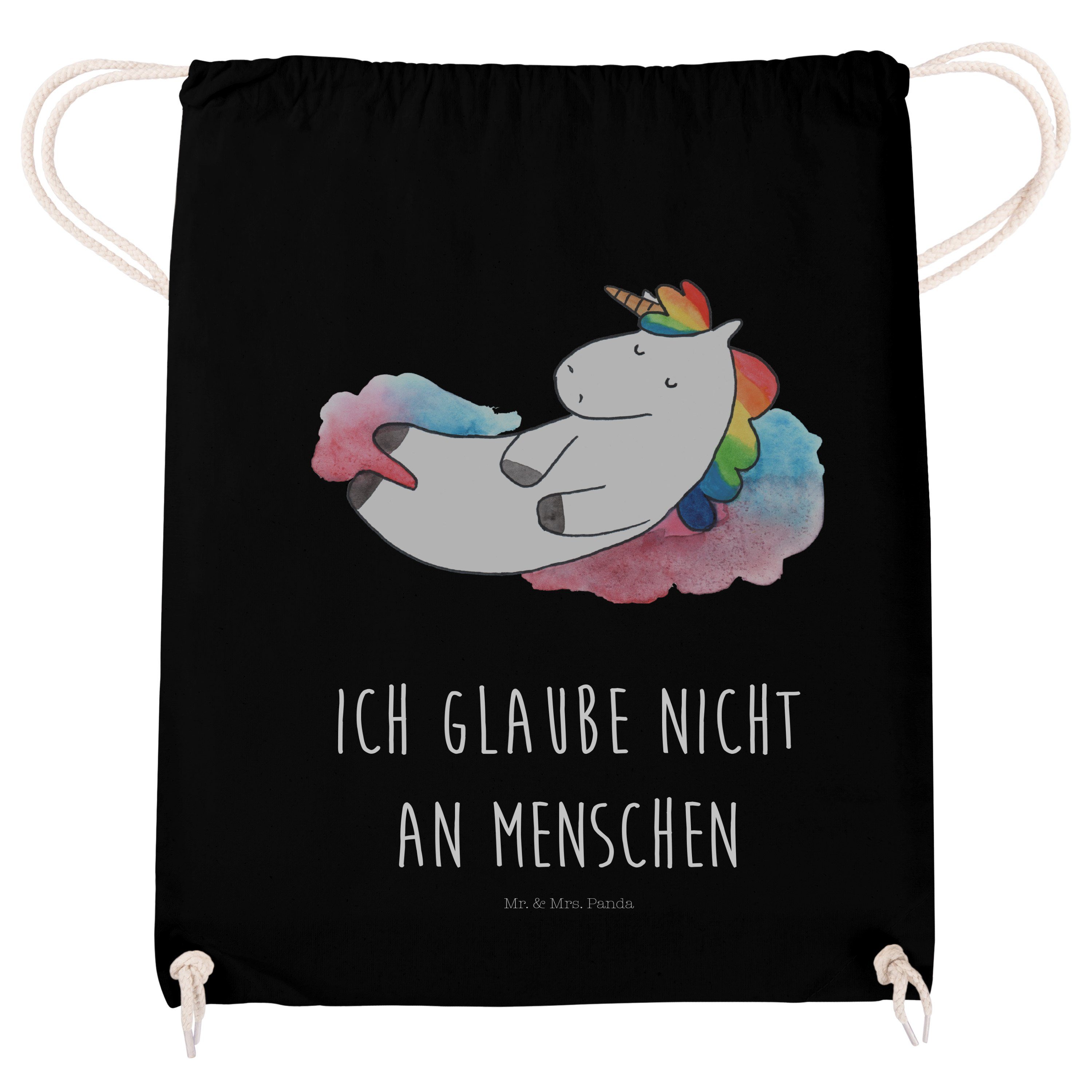 & Panda Geschenk, 7 Pegasus, - Unicorn, Spor Beutel, Schwarz Sporttasche Mrs. - Wolke Einhorn (1-tlg) Mr.