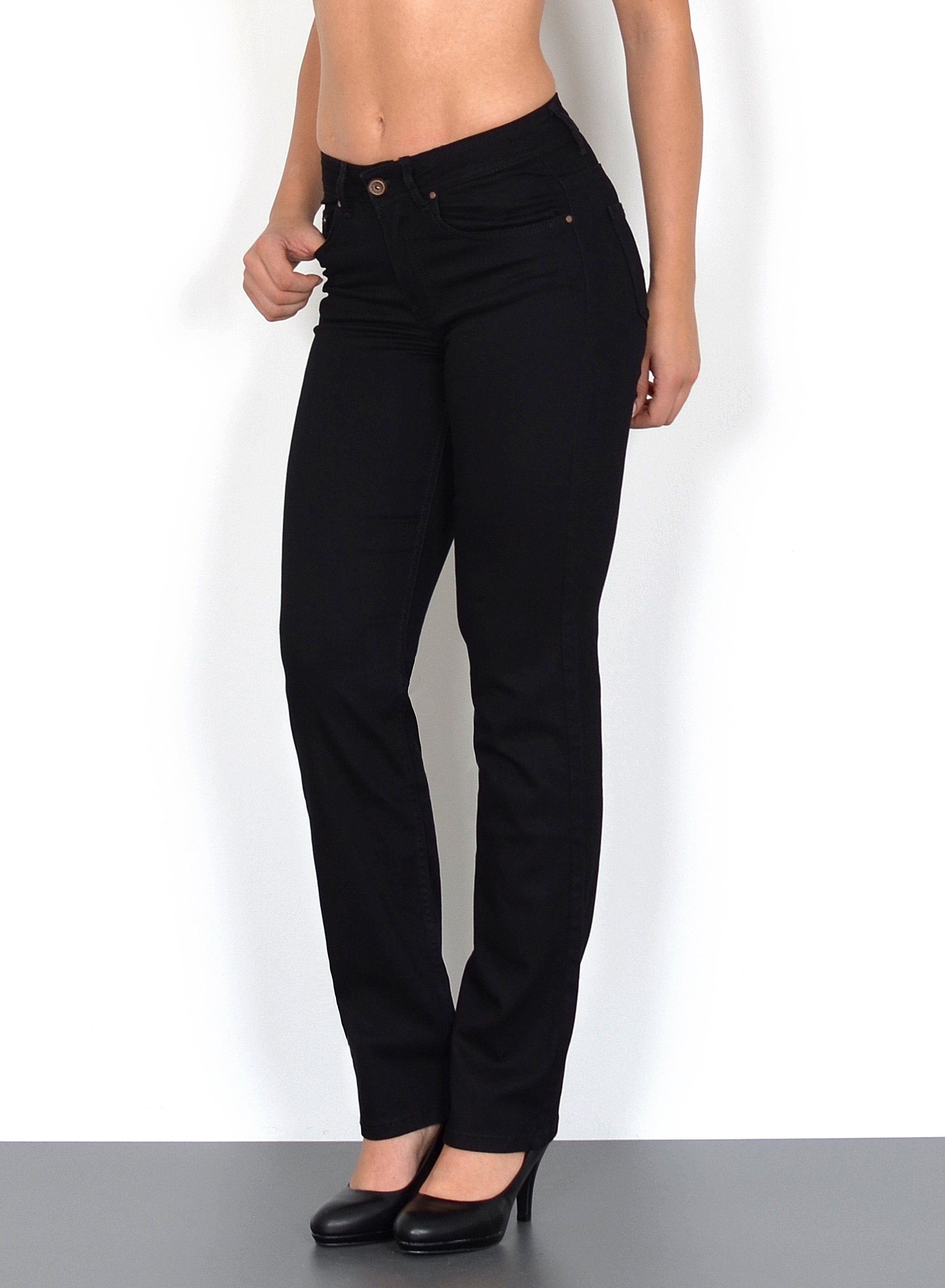ESRA Straight-Jeans High Waist Straight Fit Jeans Damen Gerader Schnitt bis günstig online kaufen