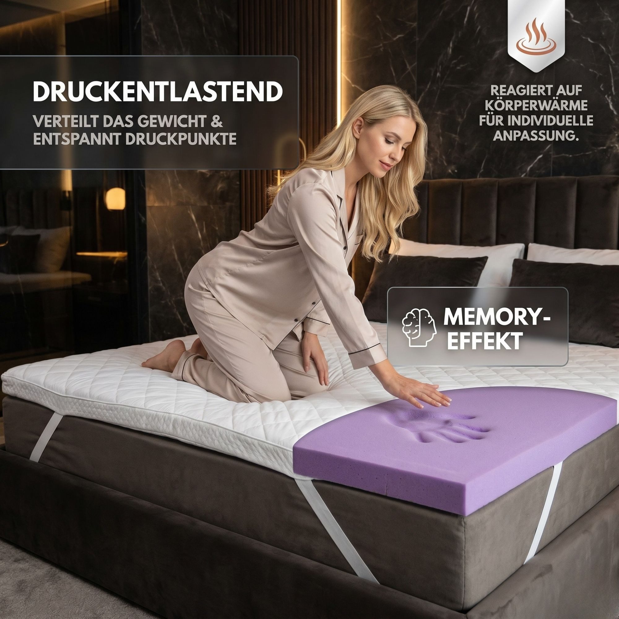 Arensberger, Topper Matratzen Topper SOFT Plus, Memory Foam Matratzentopper Memoryschaum, 7 cm hoch, Memory Schaum, (90 x 200 cm), Viskoschaum Matratzentopper, waschbarer Bezug 7cm hoch, 90 x 200 cm