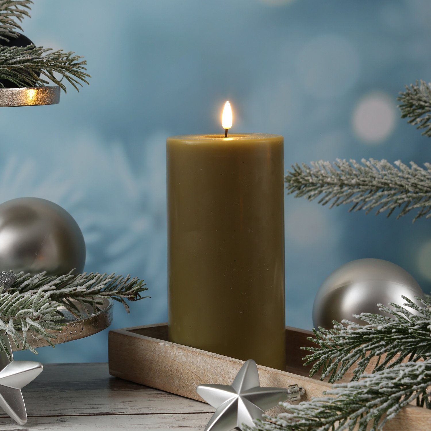 Deluxe Homeart LED-Kerze Mia Echtwachs Wachsspiegel günstig online kaufen