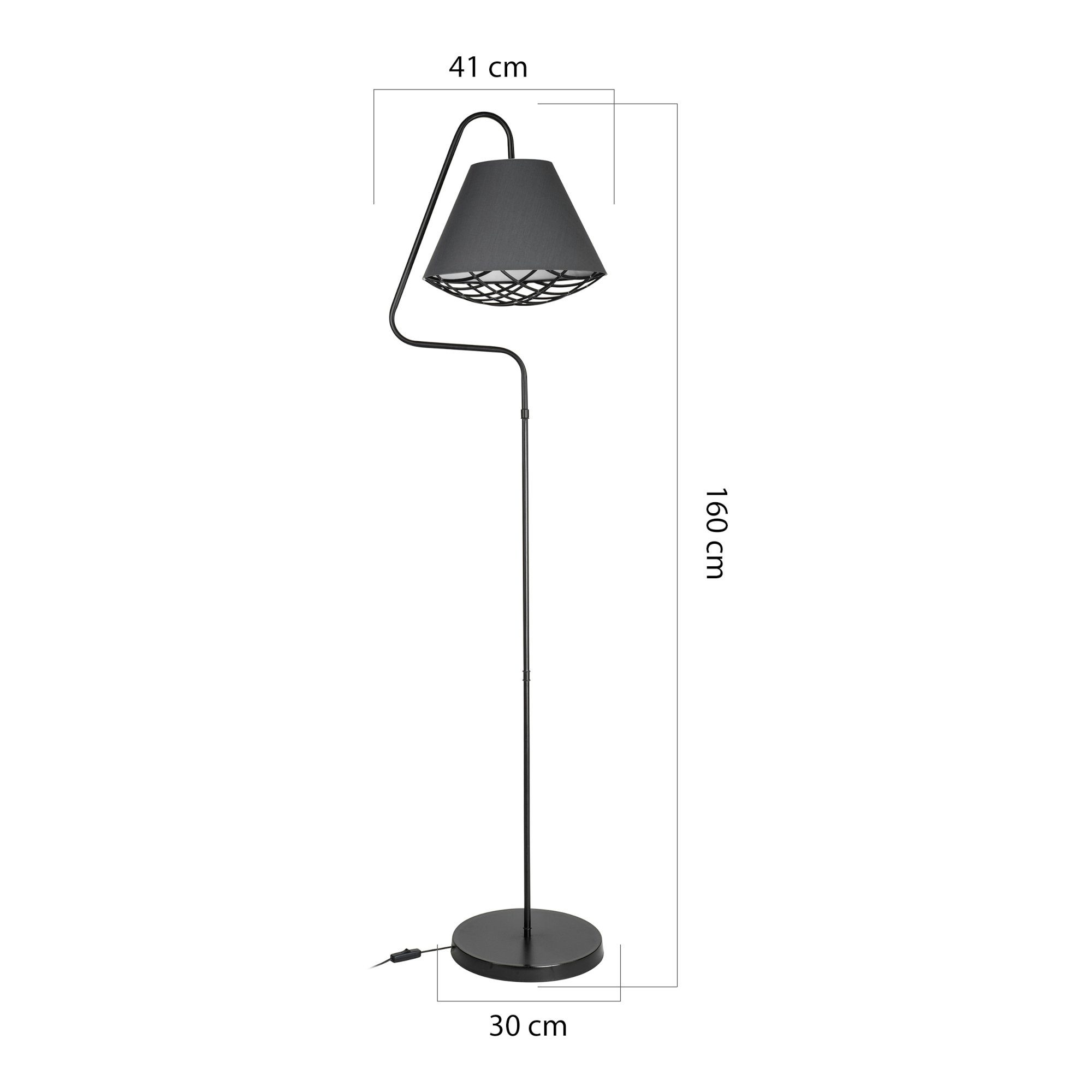41 cm E27 Schwarz/Grau x lux.pro Stehlampe, »Gateshead« Leuchtmittel, ohne Standleuchte cm Hausleuchte 160