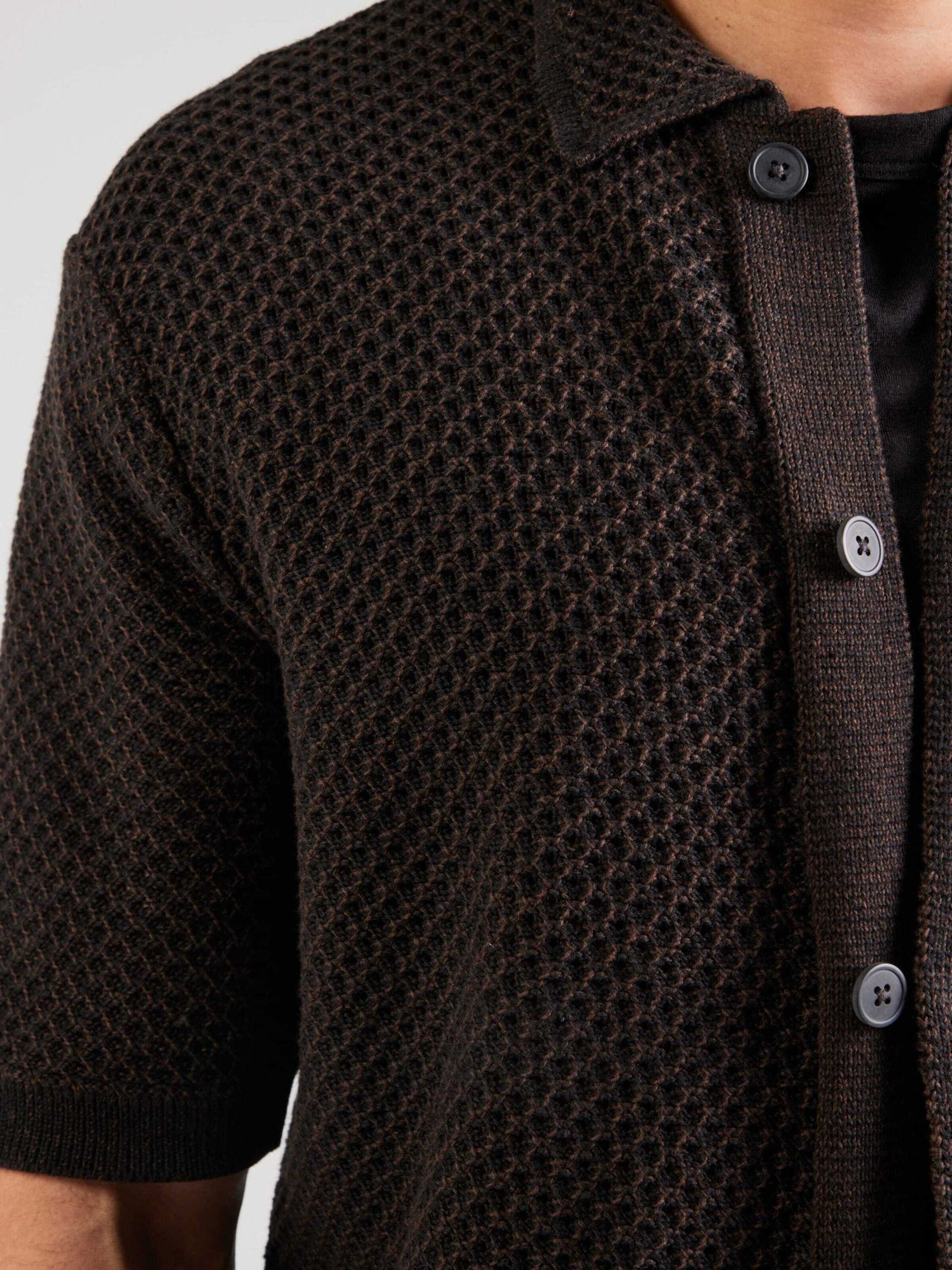 Selected Strickjacke SLHGINGER (1-tlg) Lochmuster