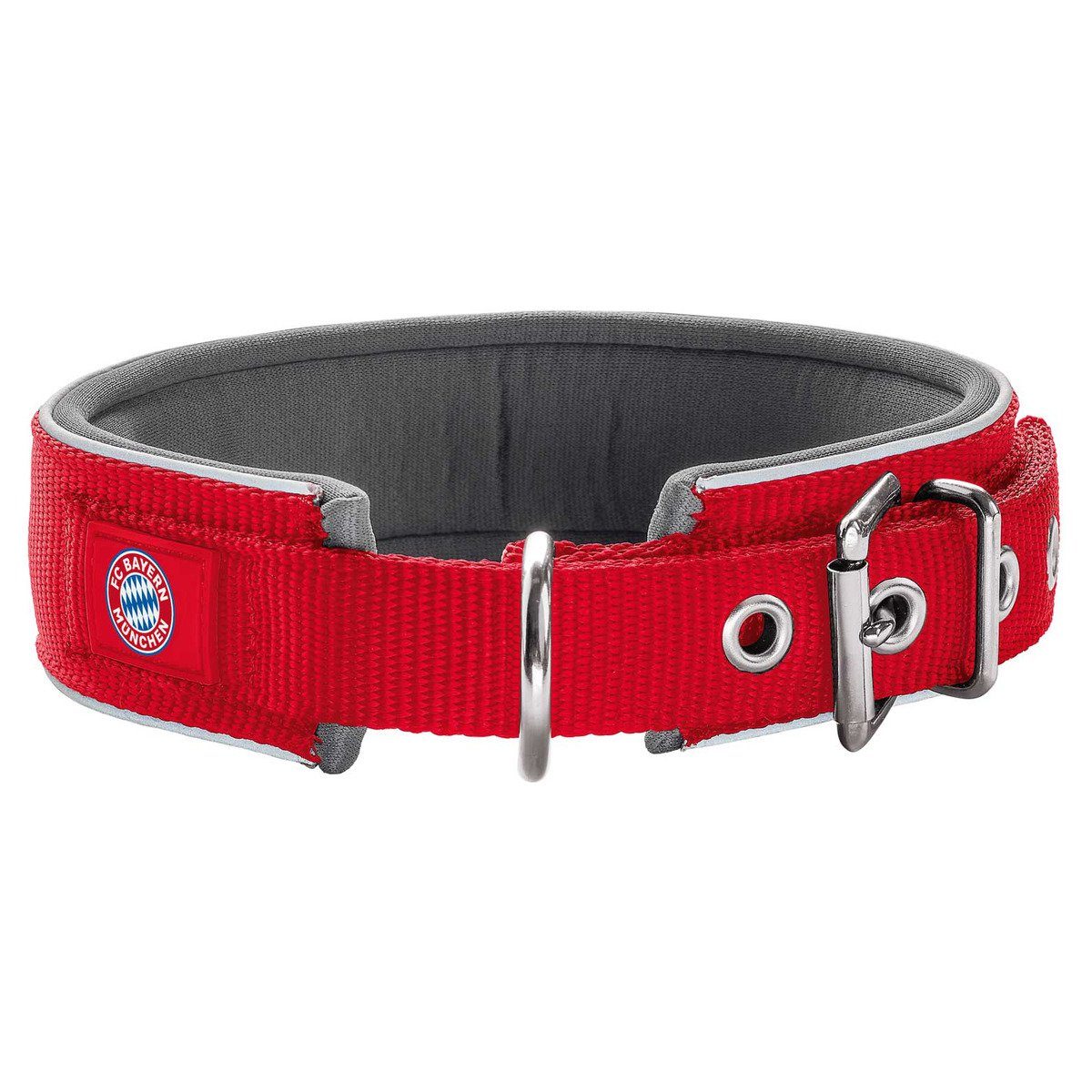 Hunter Товары для животных Hunde-Halsband Halsband Neopren Reflect FC Bayern München rot/grau