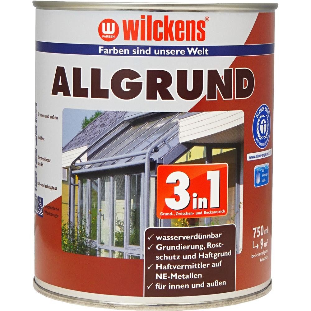 Wilckens Farben Rostschutzgrundierung Allgrund 3in1, Grau, 750 ml, für Innen- und Außenbereich