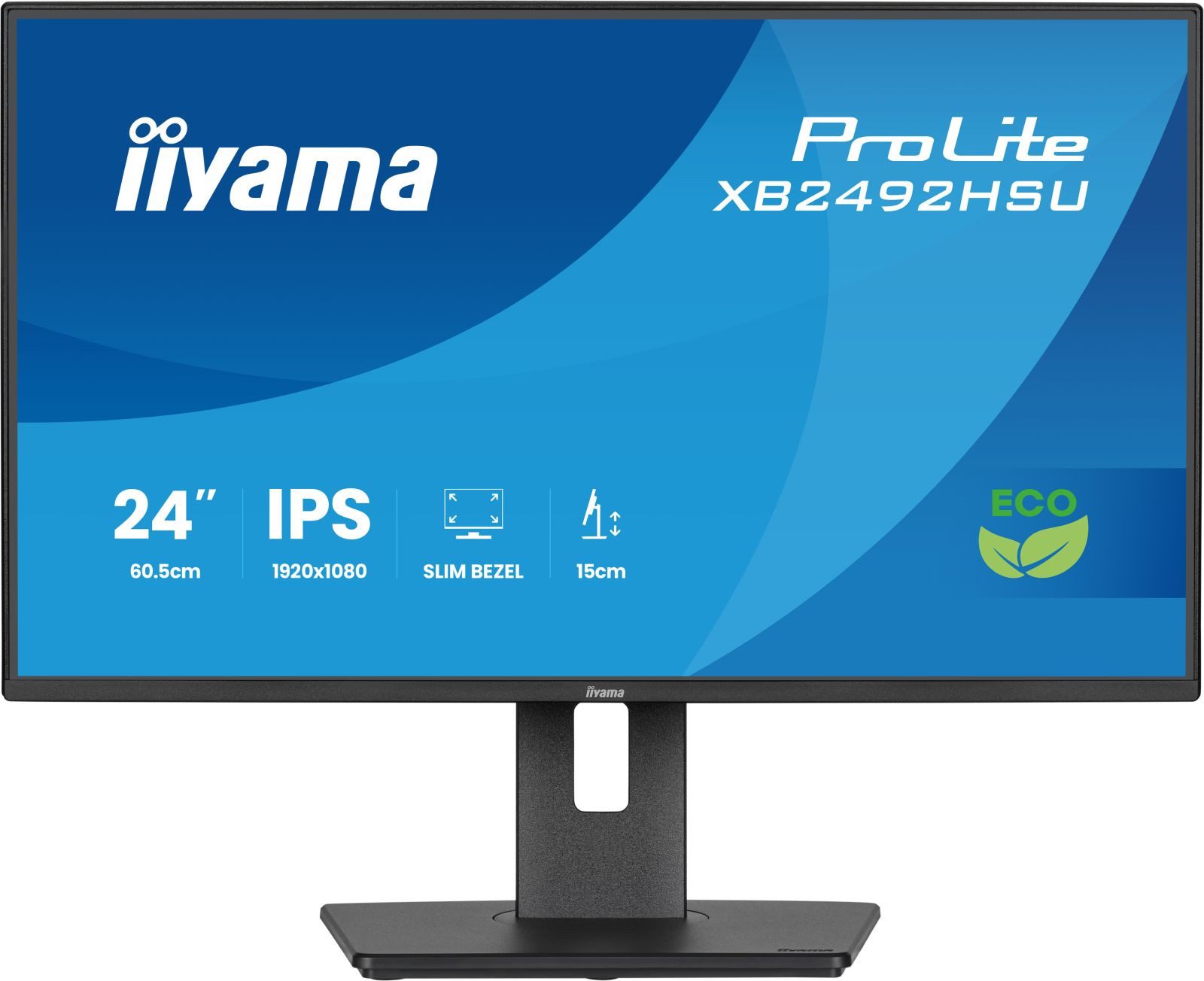 Iiyama XB2492HSU-B1 TFT-Monitor (1920 x 1080 px, Full HD, 3 ms Reaktionszeit, 120 Hz, IPS, Adaptive-Sync, Lautsprecher, HDCP, Pivot, Höhenverstellbar)