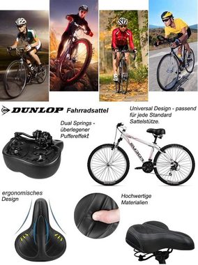 Dunlop Fahrradsattel »FGS19 bequemer Gel Fahrradsattel, Komfortsattel Unisex Cityradsattel« (Fahrradsitz für Damen & Herren, Belastbarkeit 150 kg), Fahrradsattel für Rennrad, Trekkingrad Mountain Bike Sattel Gelsattel