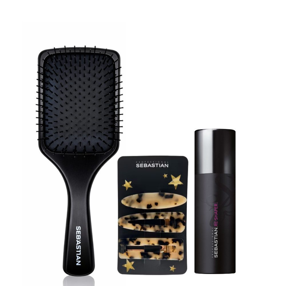 Sebastian Professional Haarbürsten-Set Styling Essentials Trio - Paddlebürste, Spangen & Haarspray, 3-tlg.