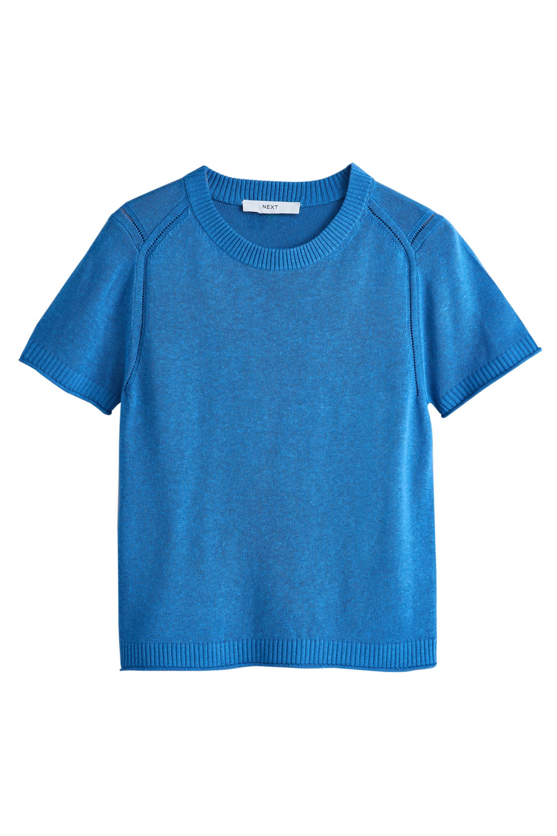 T-Shirt Kurzarm-Sweatshirt mit Rundhalsausschnitt + Leinen