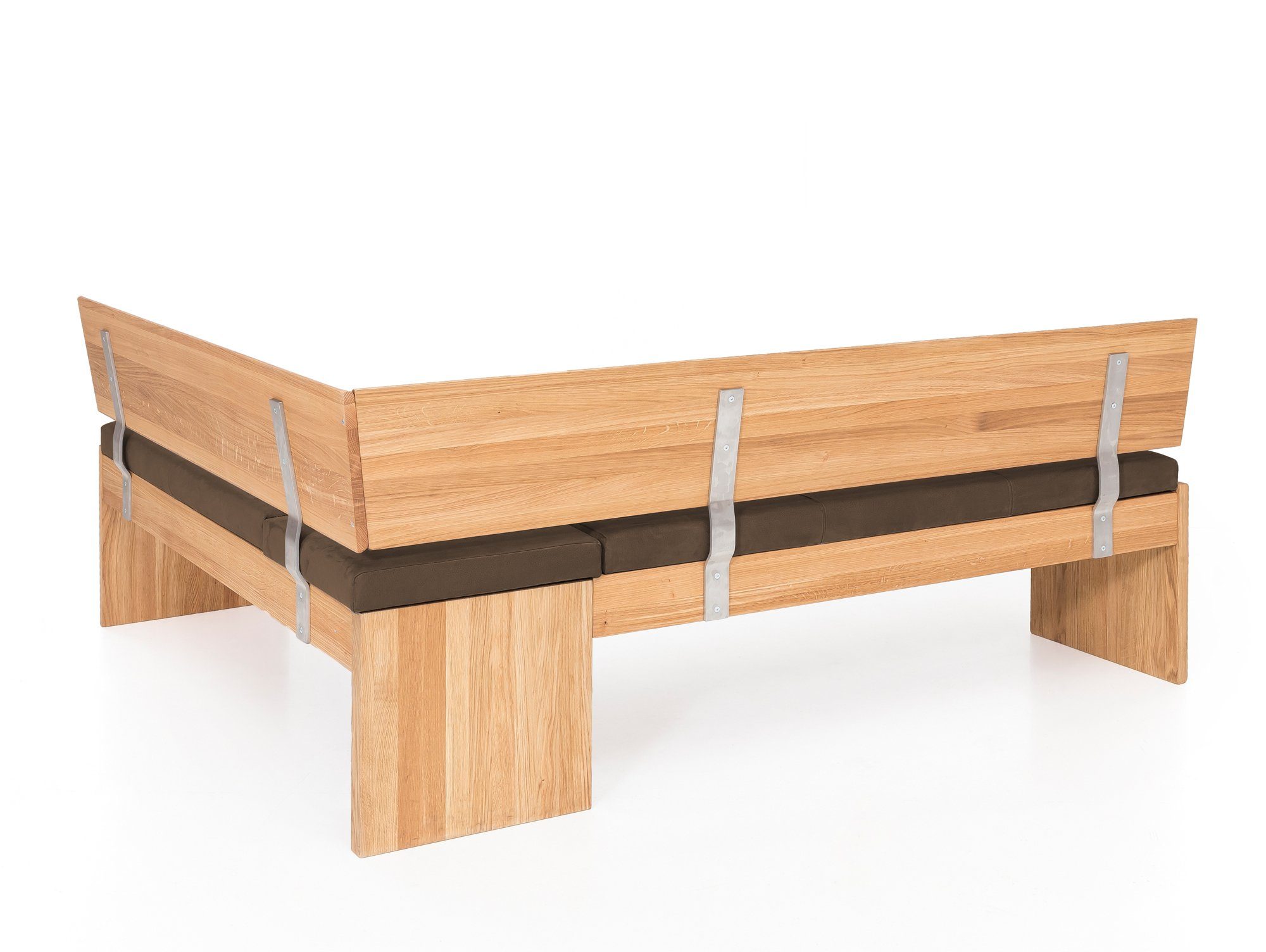 Moebel-Eins Eckbank, SCOTT Eckbank mit Truhe, Material Massivholz/Bezug Kunstfaser