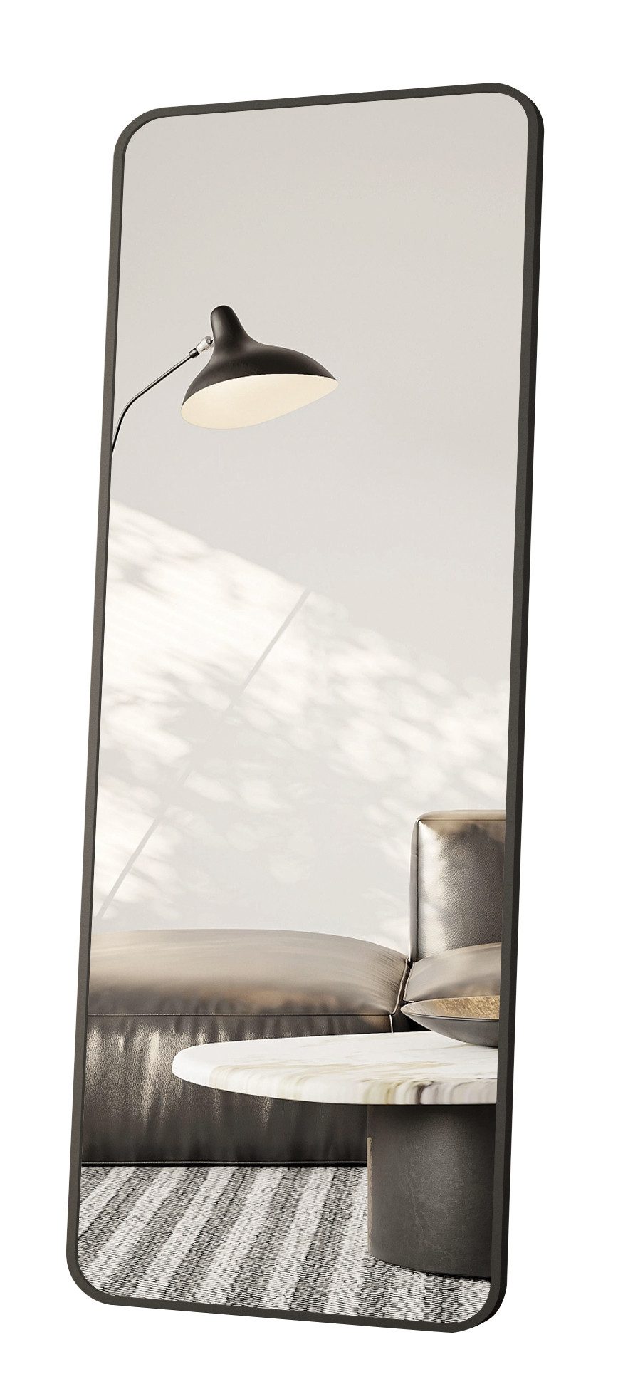 WDWRITTI Spiegel rechteckig Schwarz 150x50 Flurspiegel modern groß mit Alu günstig online kaufen