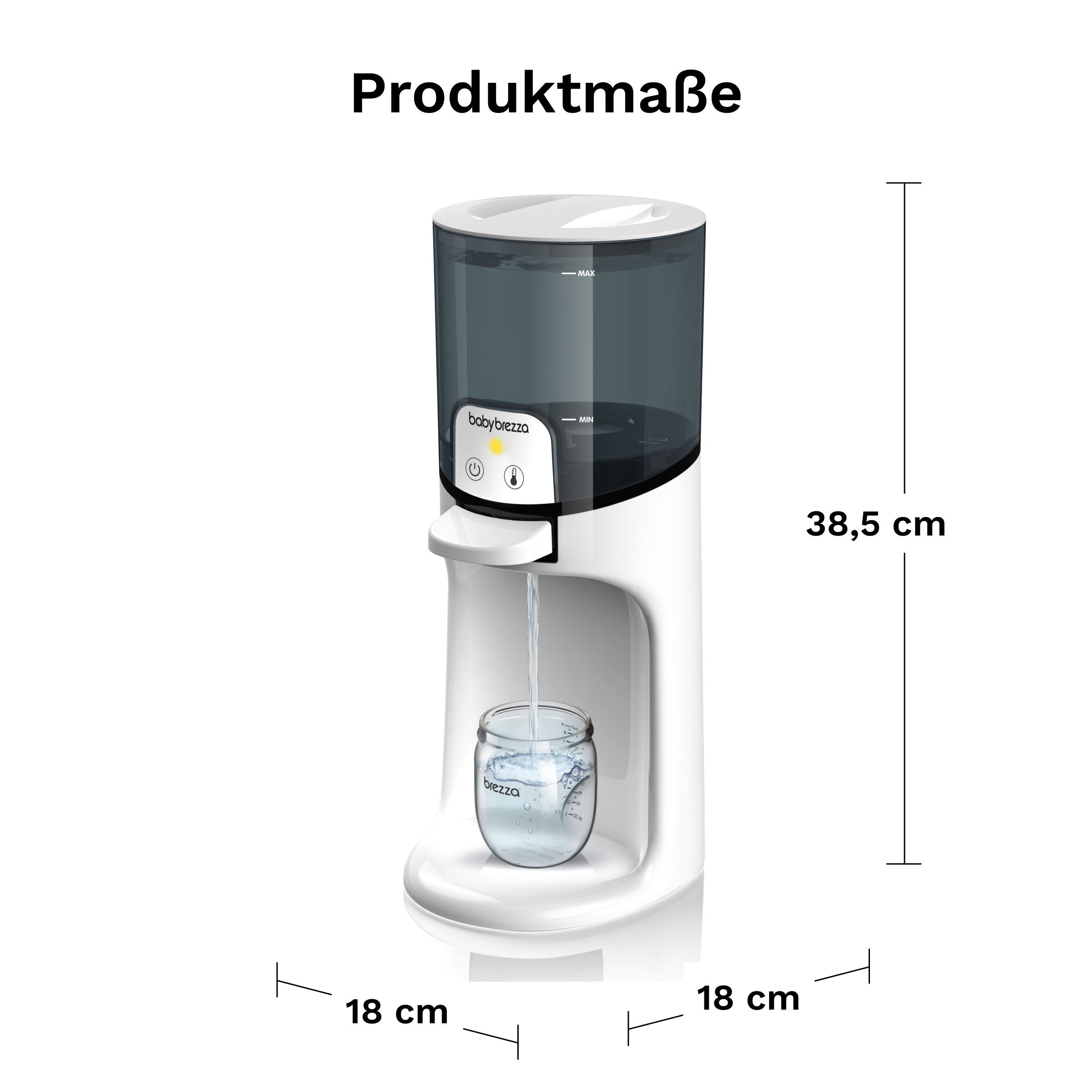 Baby Brezza Babyflaschenwärmer Wasserwärmer für Babynahrung mit 3 Temperaturstufen & Schnellfunktion, Sofort warmes Wasser mit 3 Temperaturstufen – ideal für Fläschchen